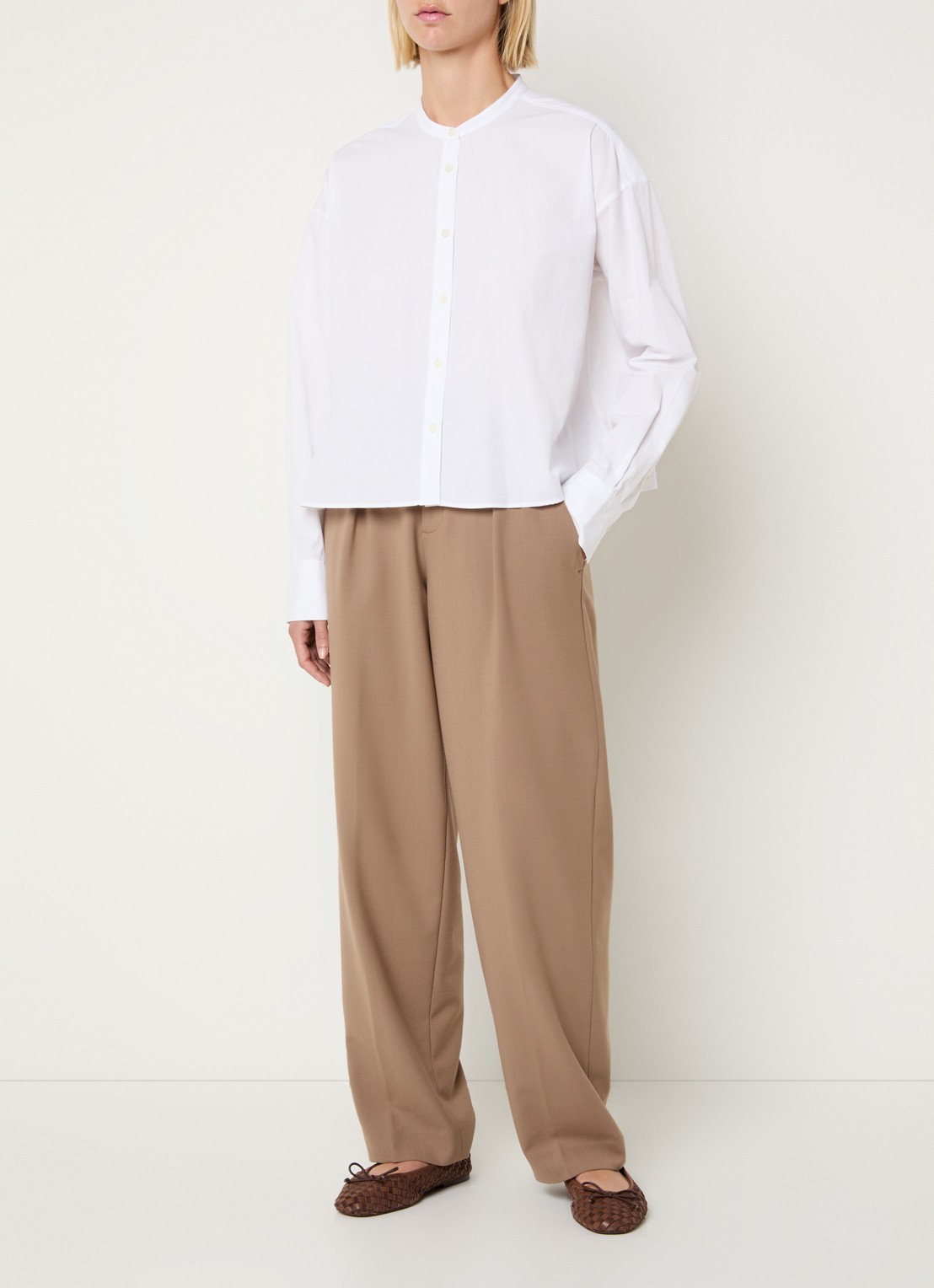 CLOSED Blouse met ronde hals - voorkant 4 wit