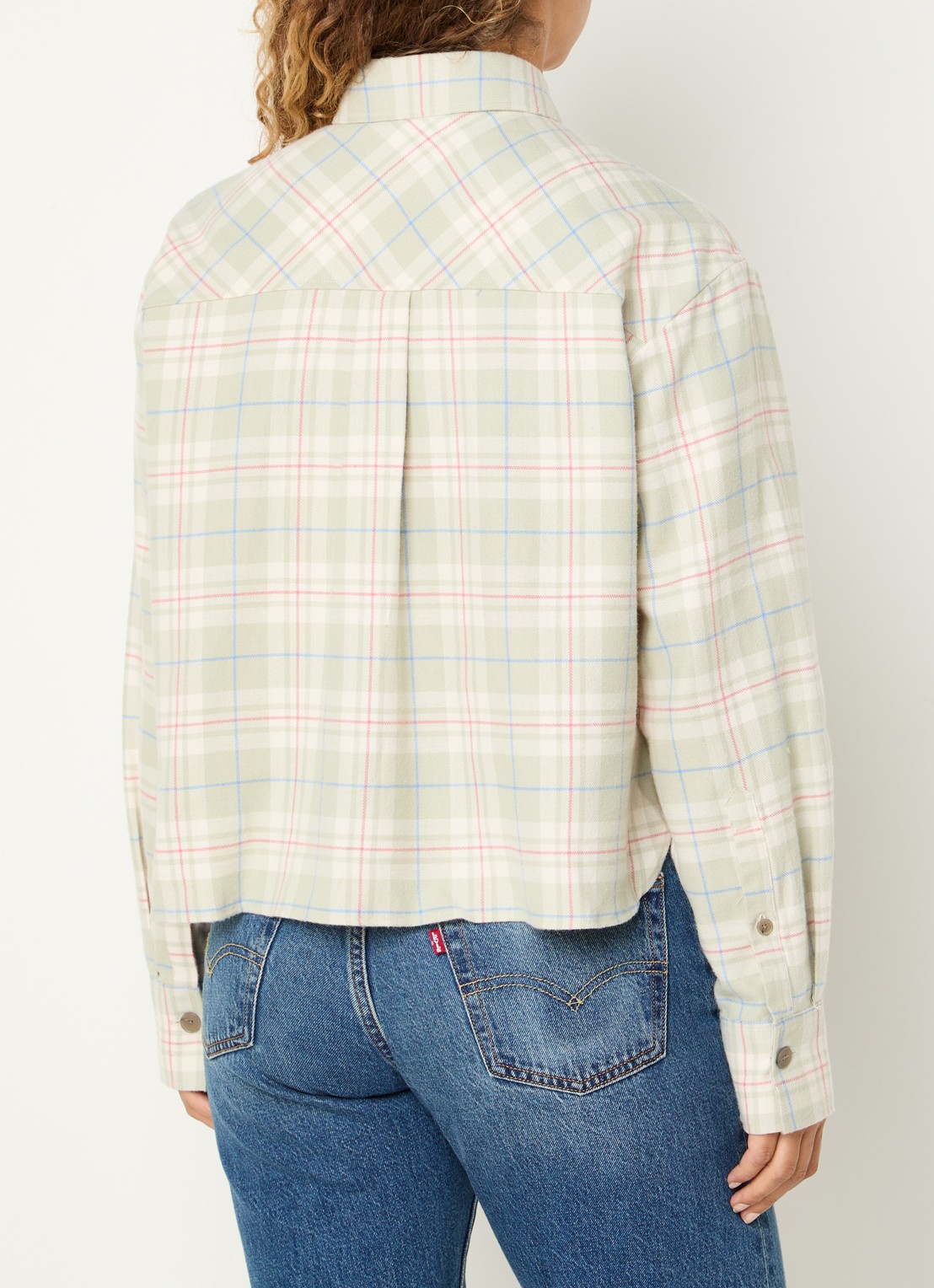 CLOSED Blouse met ruitdessin - achterkant lichtgroen