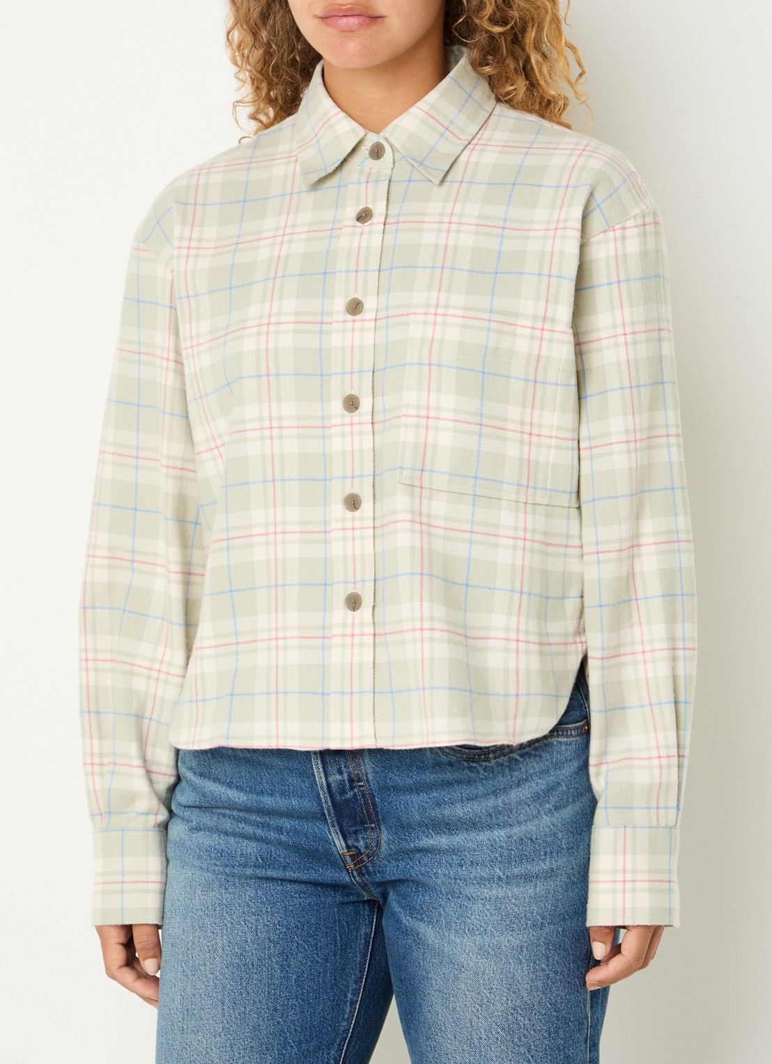 CLOSED Blouse met ruitdessin - detail 2 lichtgroen