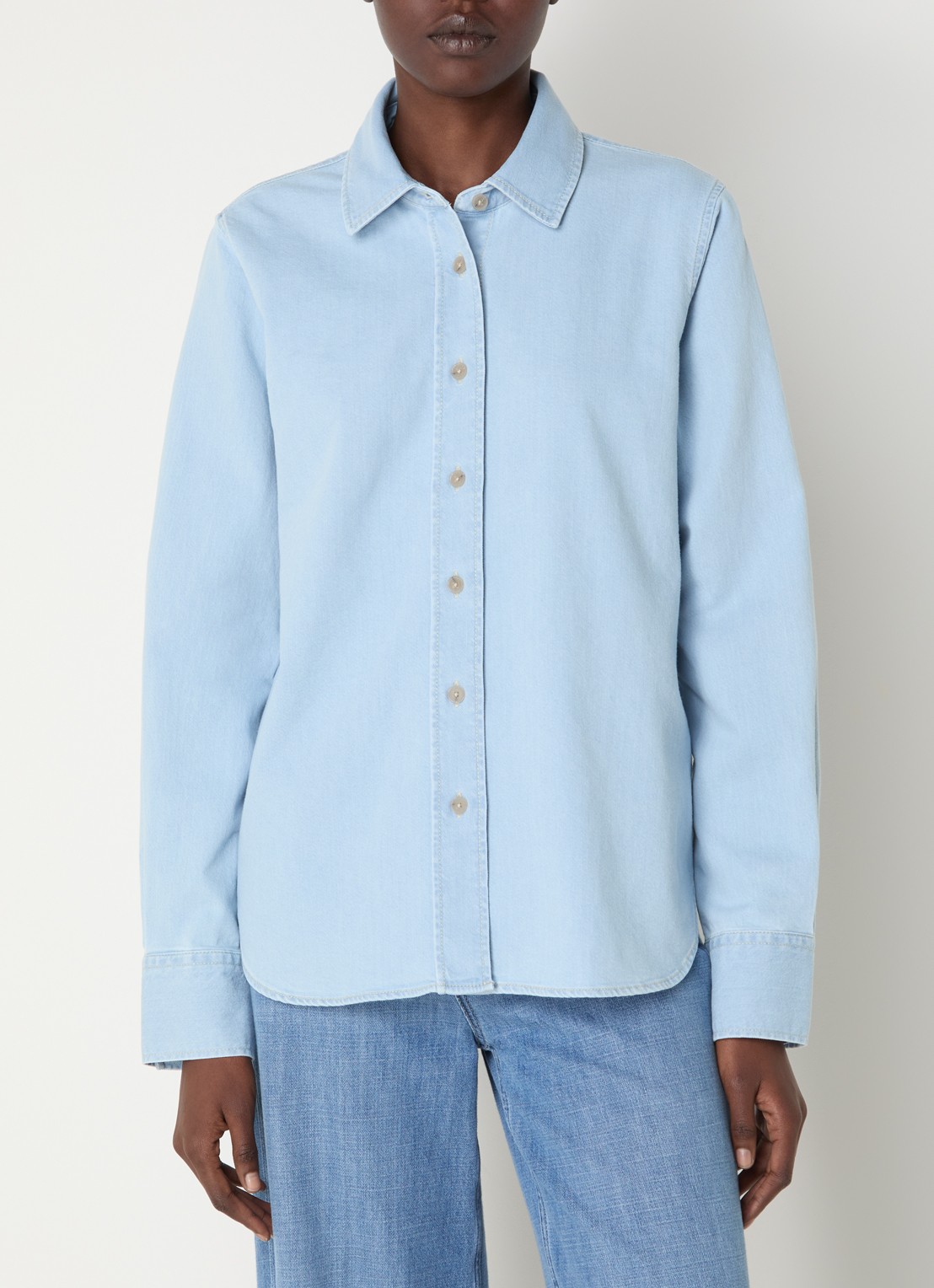 CLOSED Blouse van chambray  - detail 2 lichtblauw