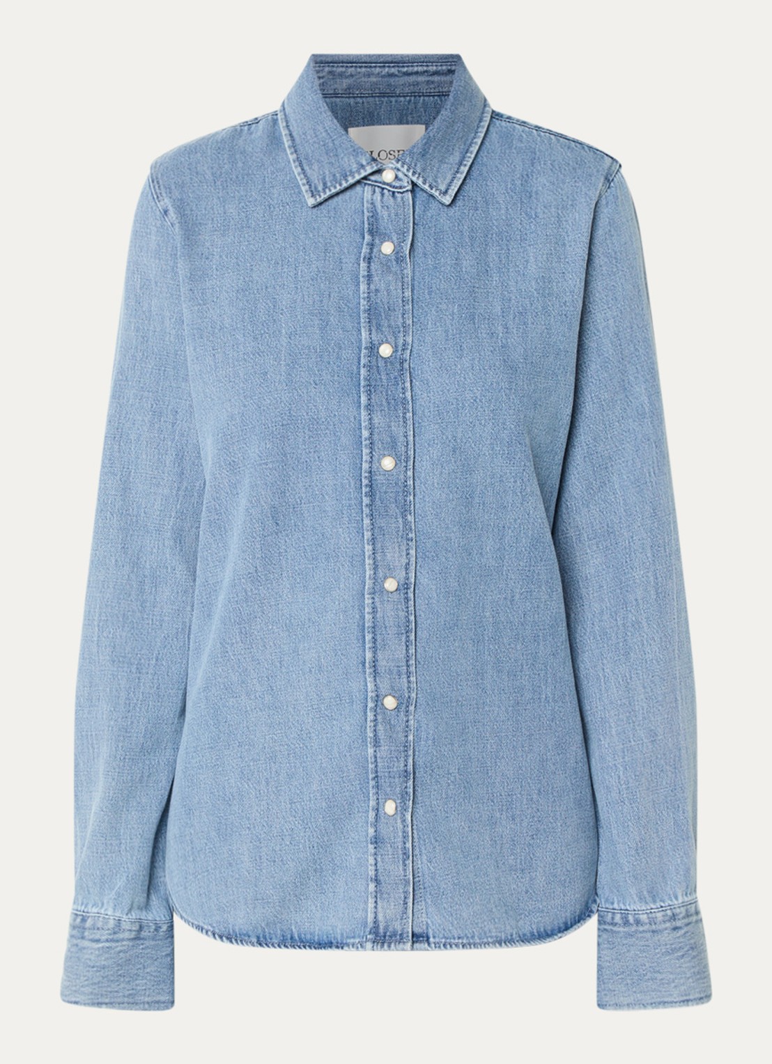 CLOSED Blouse van denim - voorkant 2 indigo