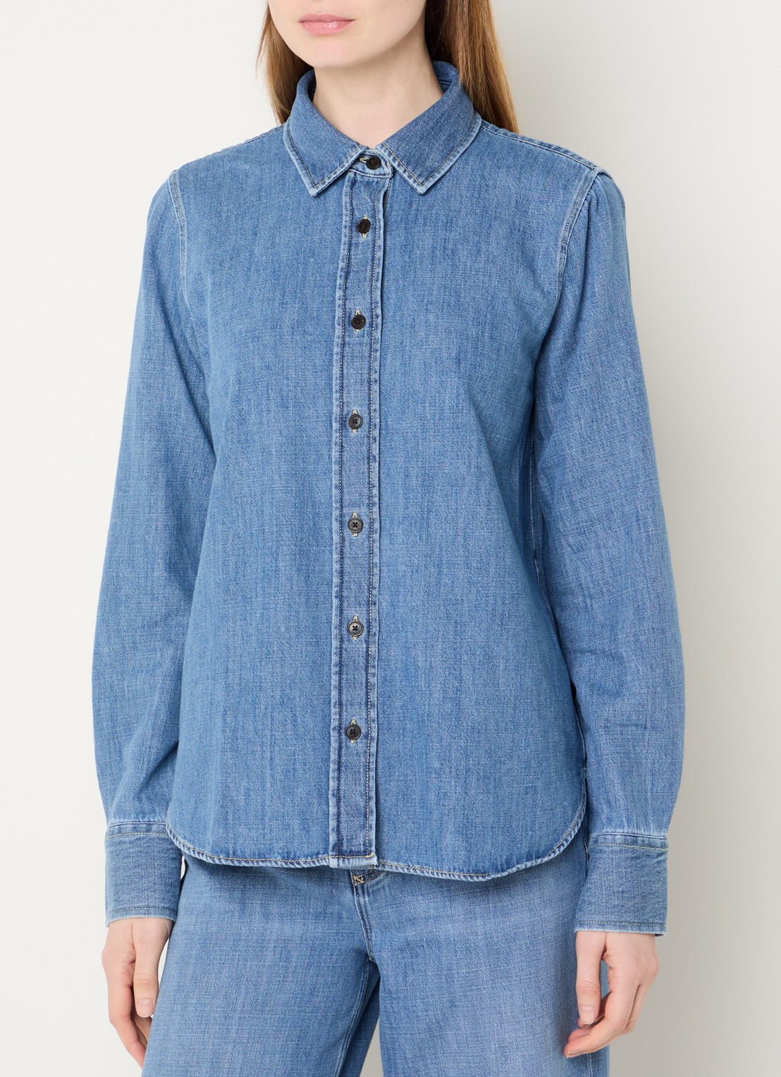 CLOSED Blouse van denim - detail 4 blauw