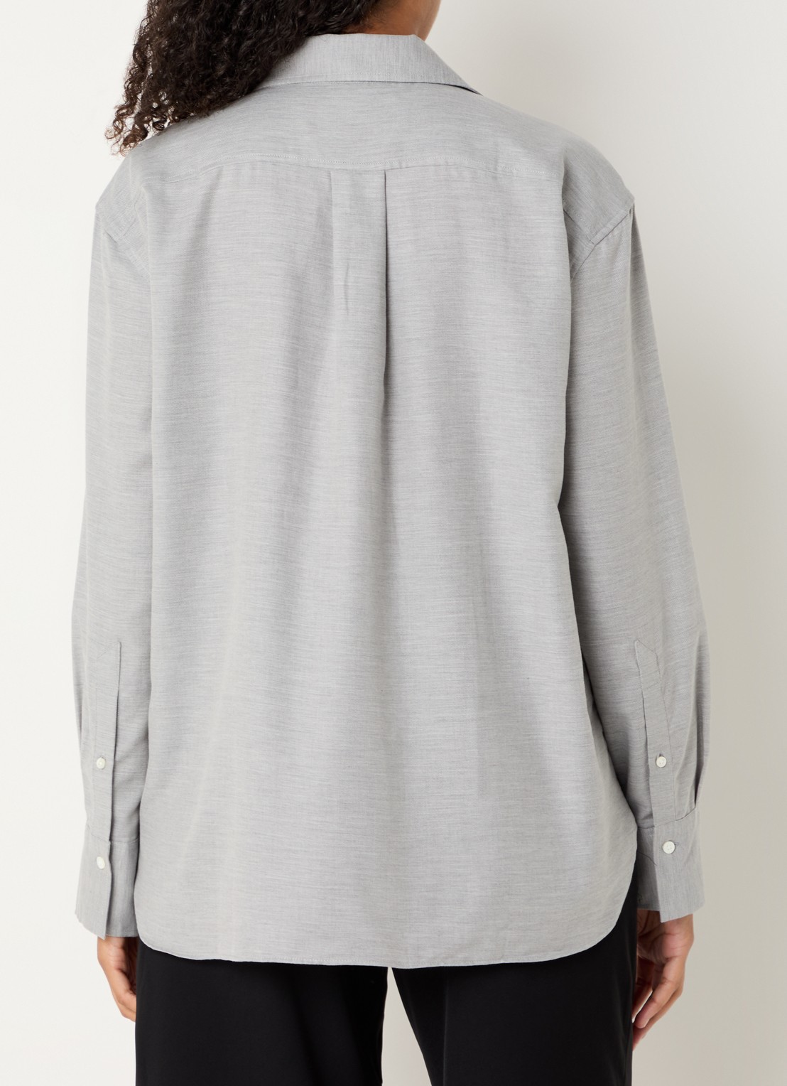CLOSED Blouse van kasjmier met asymmetrische zoom - achterkant 3 lichtgrijs