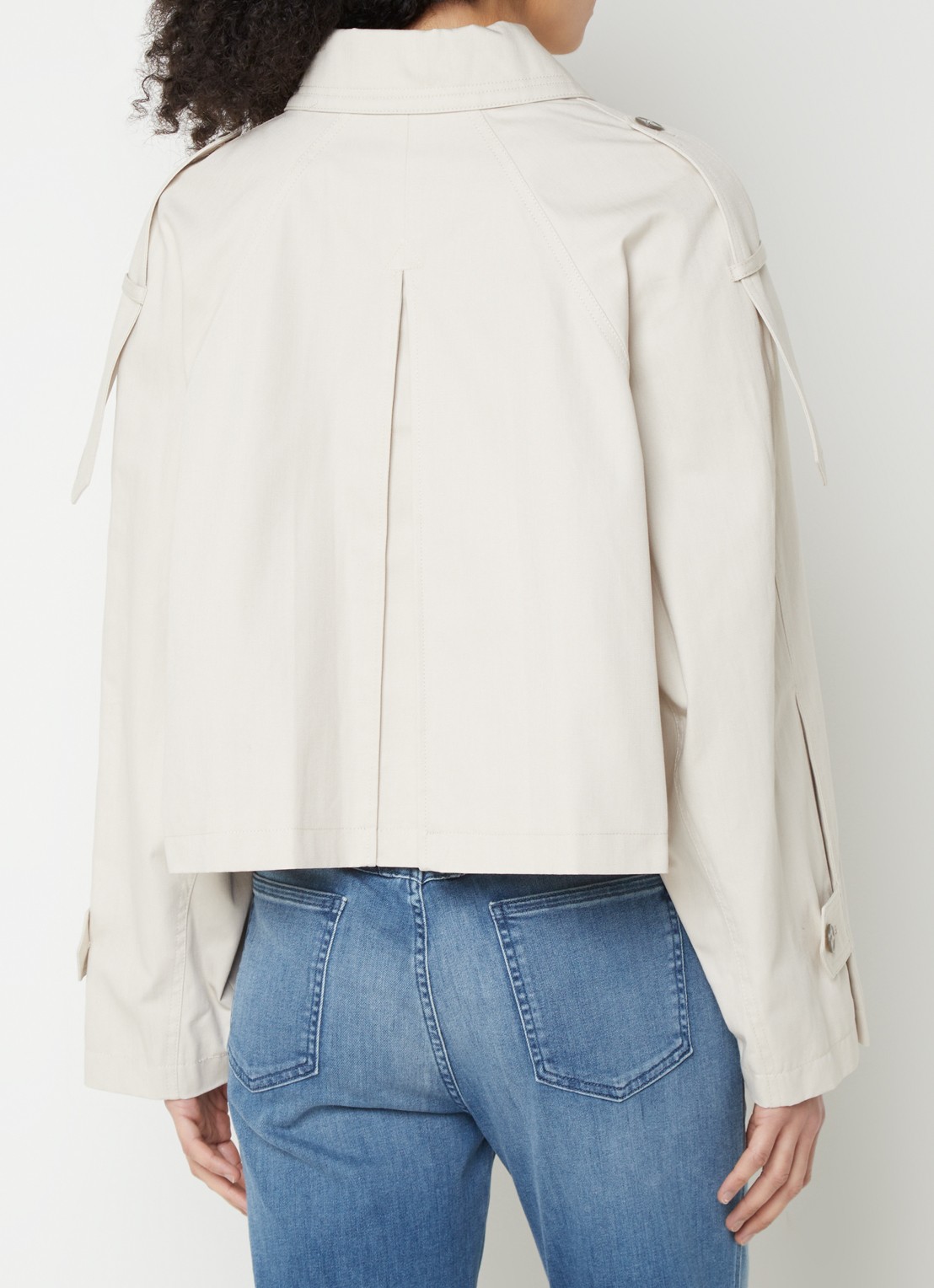 CLOSED Cropped double-breasted  trenchcoat met plooidetail - achterkant 4 gebroken wit