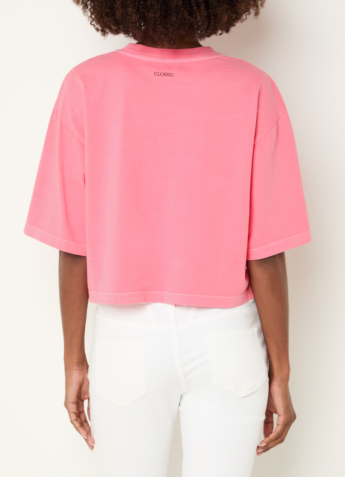 CLOSED Cropped T-shirt met print - achterkant 4 roze