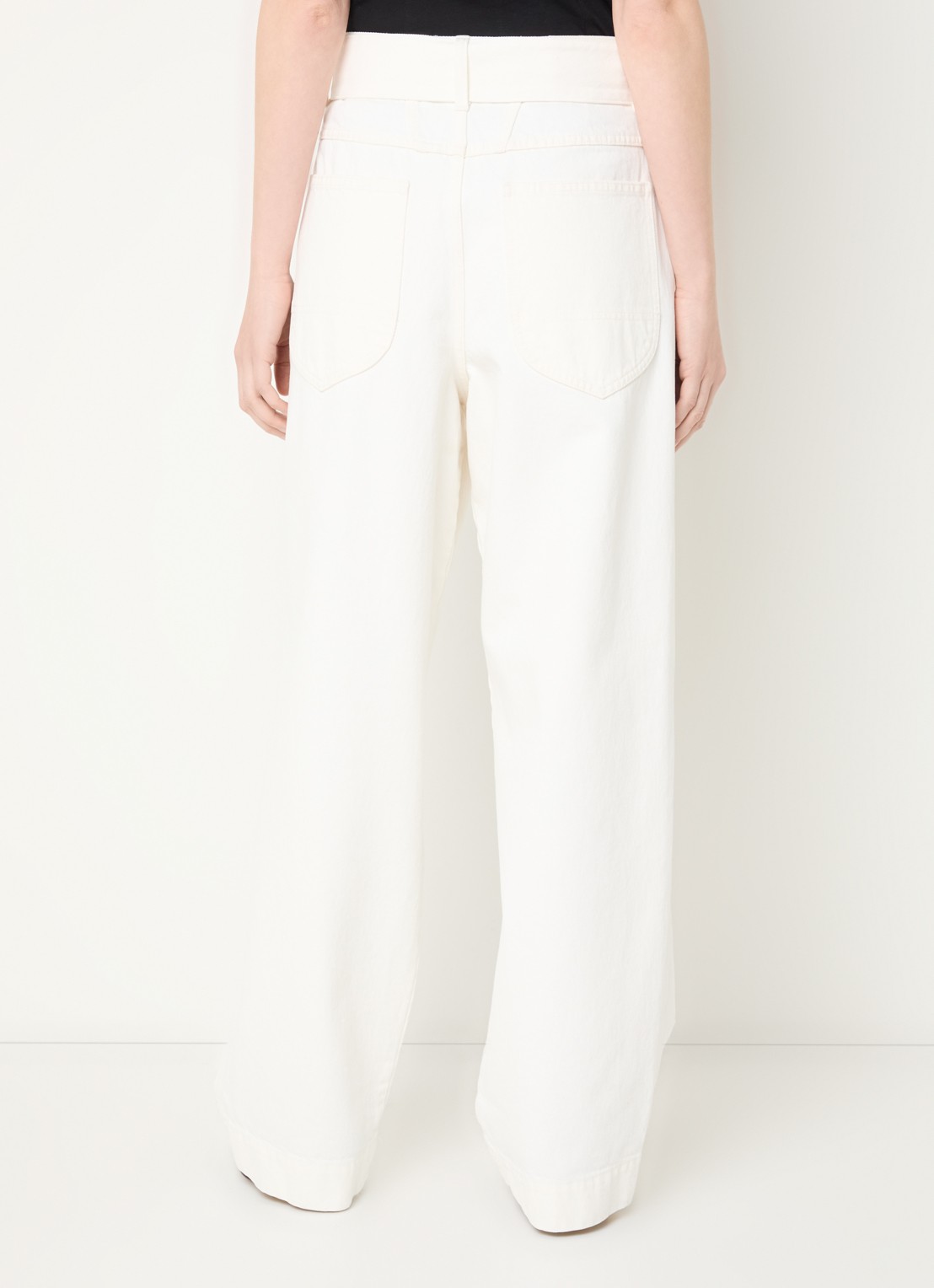 CLOSED Deni-X high waist loose fit jeans met ceintuur - achterkant ivoor