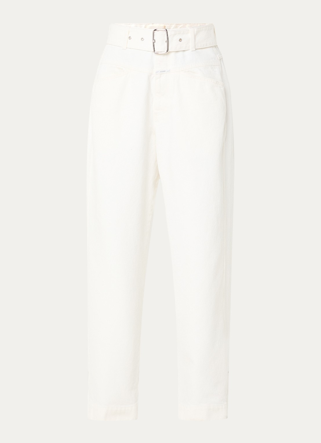 CLOSED Deni-X high waist loose fit jeans met ceintuur - voorkant 2 ivoor