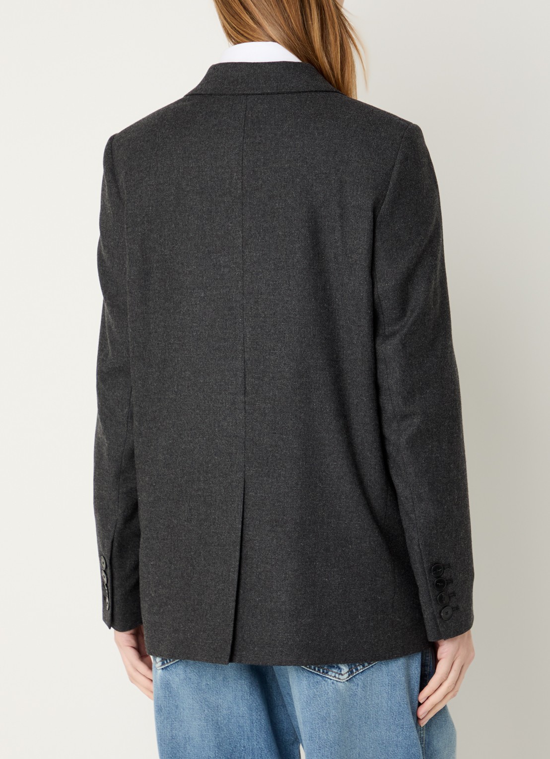 CLOSED Double-breasted blazer in wolblend - achterkant 3 antraciet