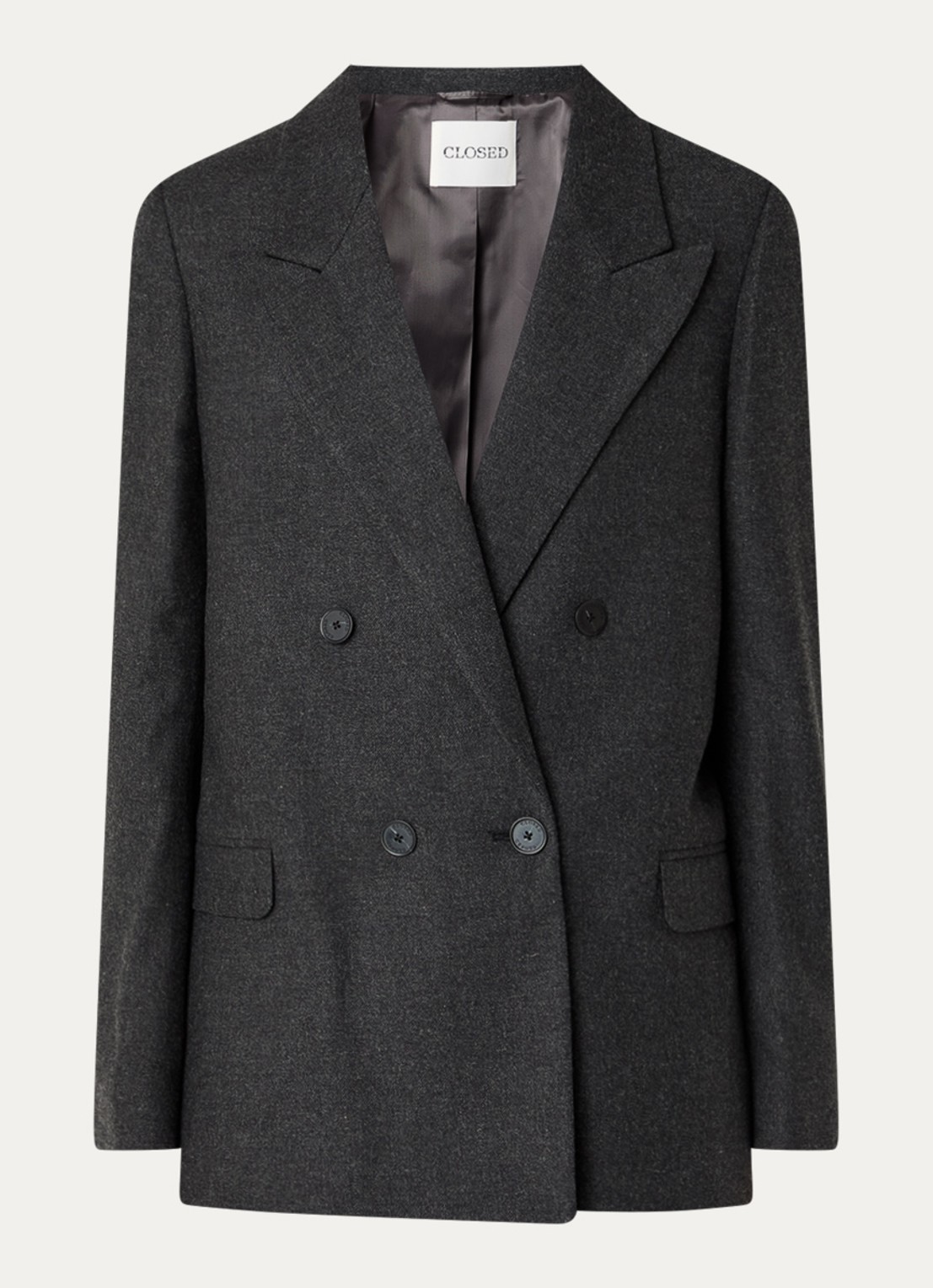 CLOSED Double-breasted blazer in wolblend - voorkant antraciet
