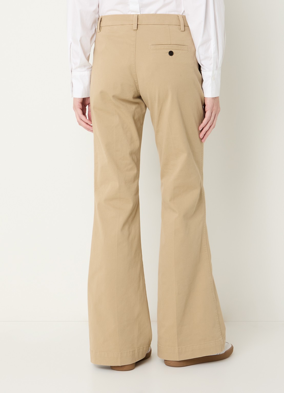 CLOSED Felise mid waist flared fit broek met persplooi - achterkant 3 khaki