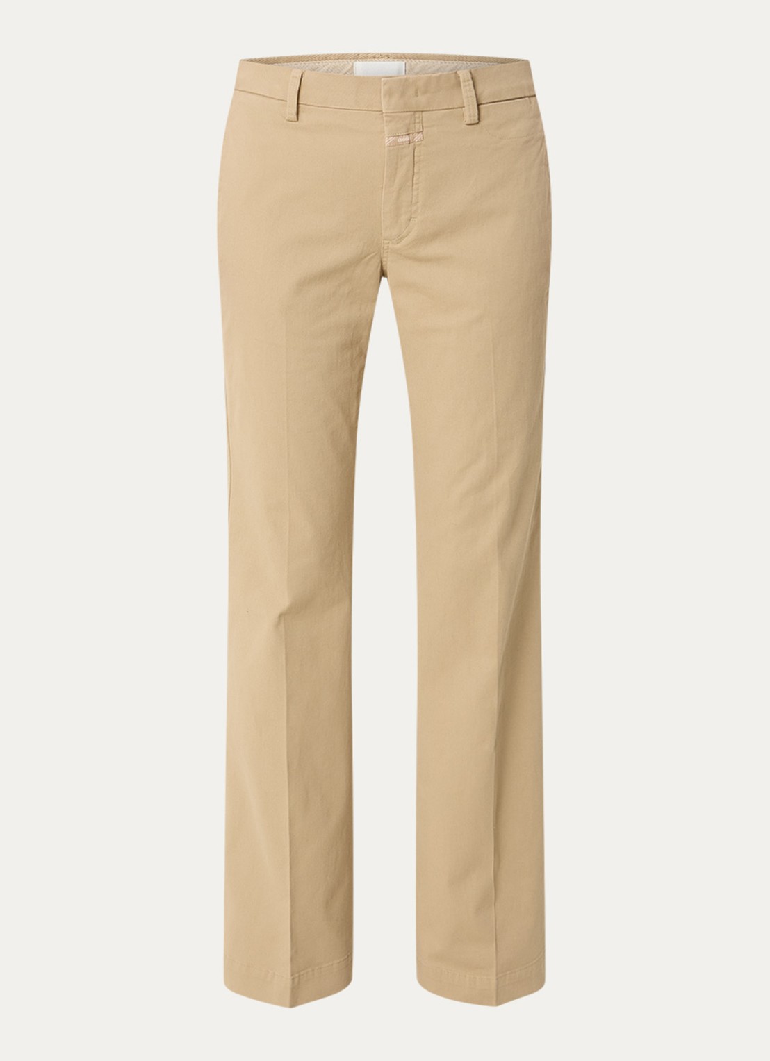 CLOSED Felise mid waist flared fit broek met persplooi - voorkant khaki