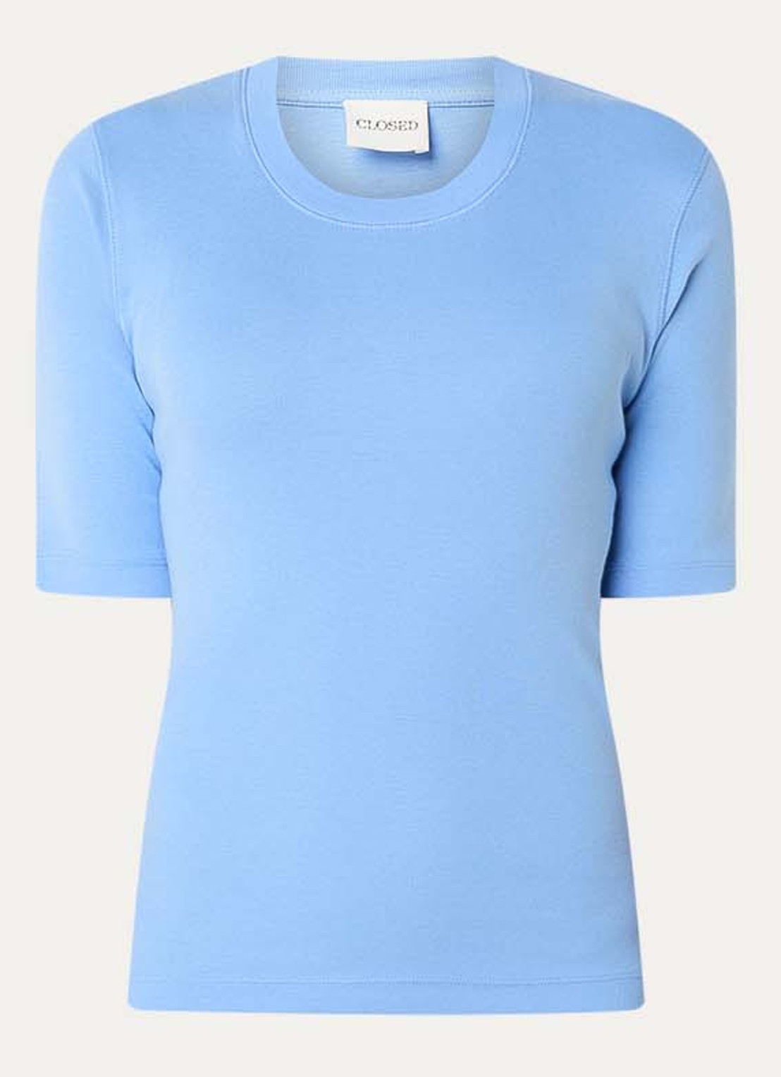 CLOSED Fijngebreid T-shirt van jersey - voorkant 2 blauw