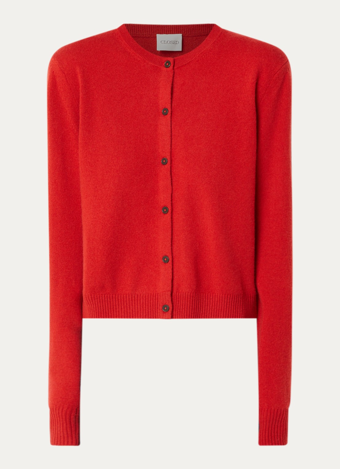 CLOSED Fijngebreide pullover in kasjmierblend - voorkant 2 rood