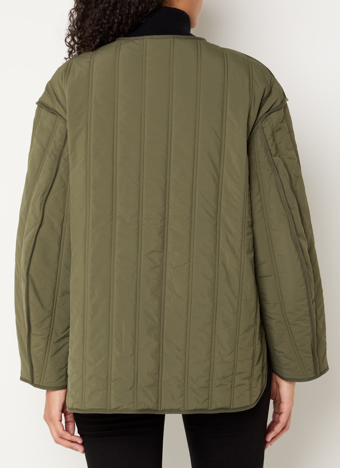 CLOSED Gewatteerd jack met quilt patroon en steekzakken - achterkant 4 mosgroen