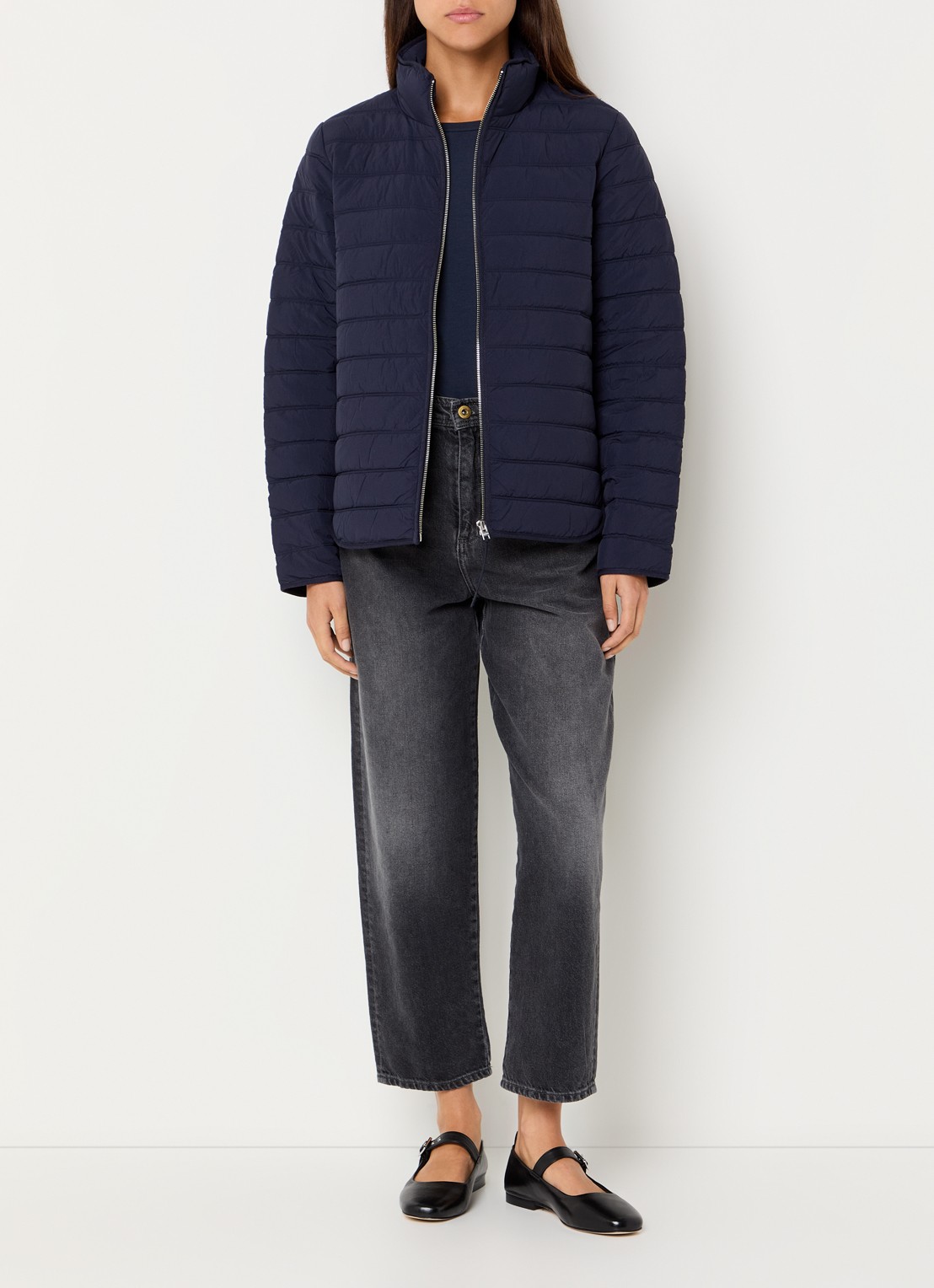 CLOSED Gewatteerd jack met ritszakken - voorkant 3 donkerblauw