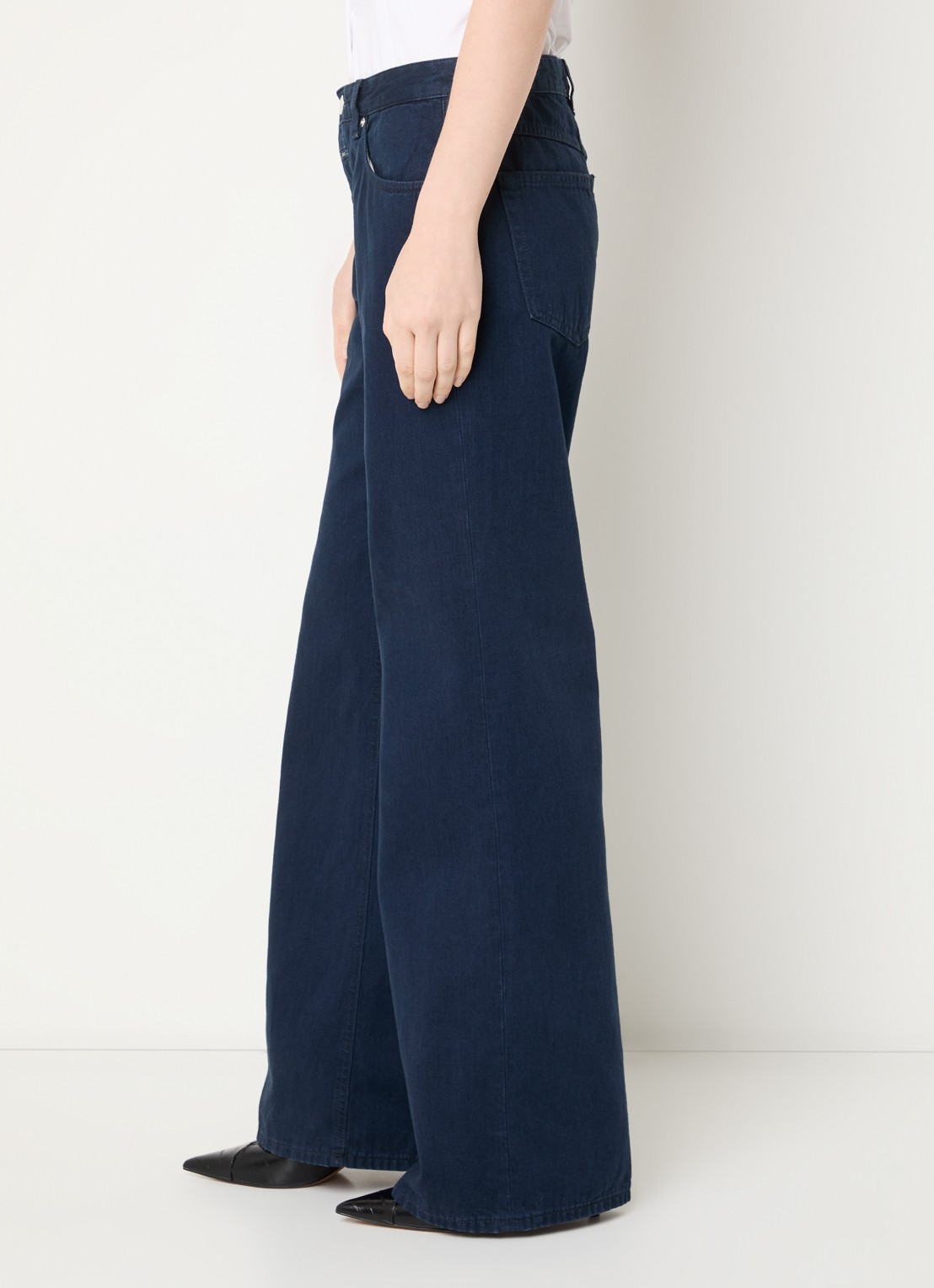 CLOSED Gillan high waist flared jeans met donkere wassing - detail 5 indigo
