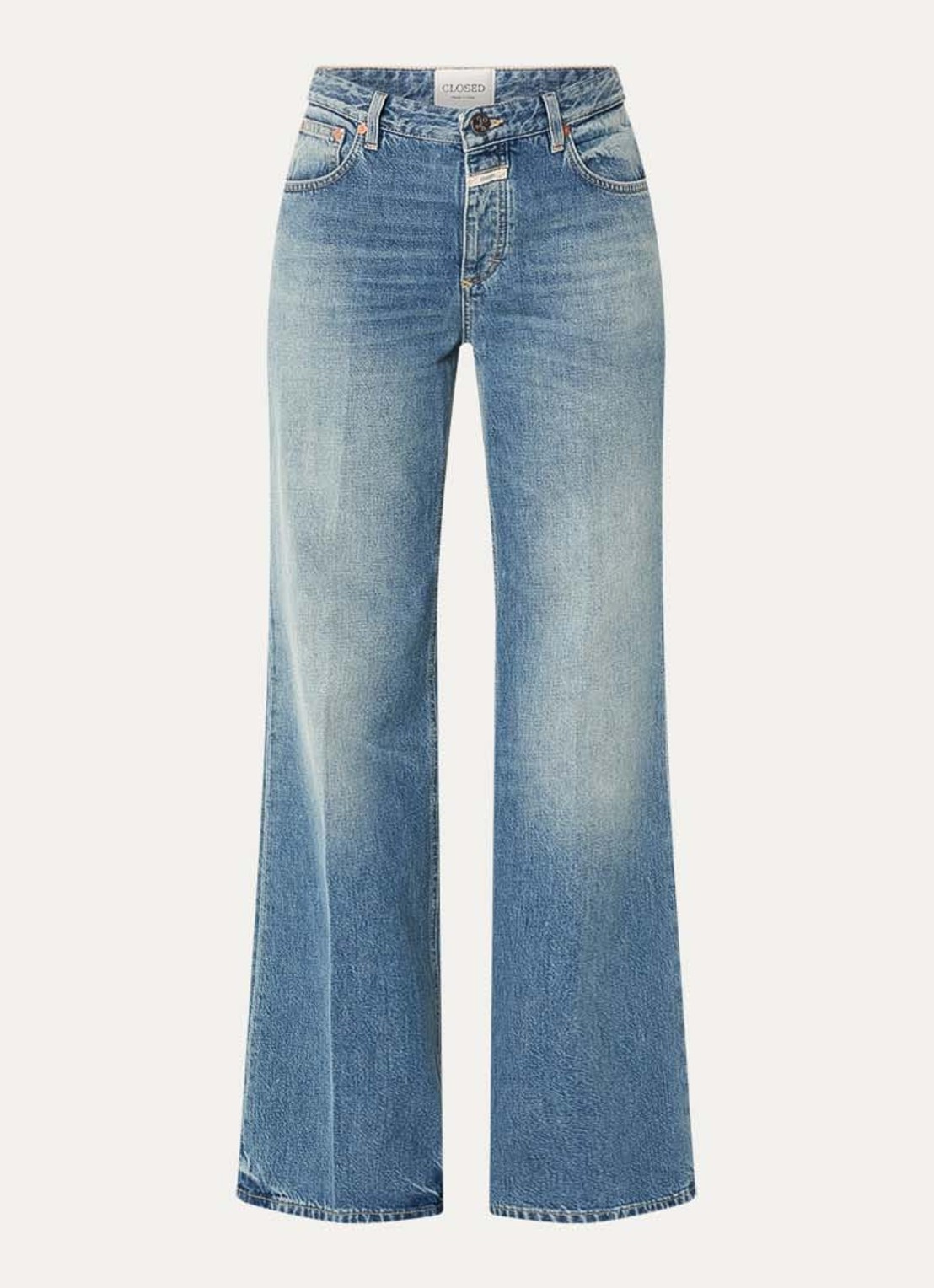 CLOSED Gillan mid waist loose fit jeans met lichte wassing - voorkant indigo