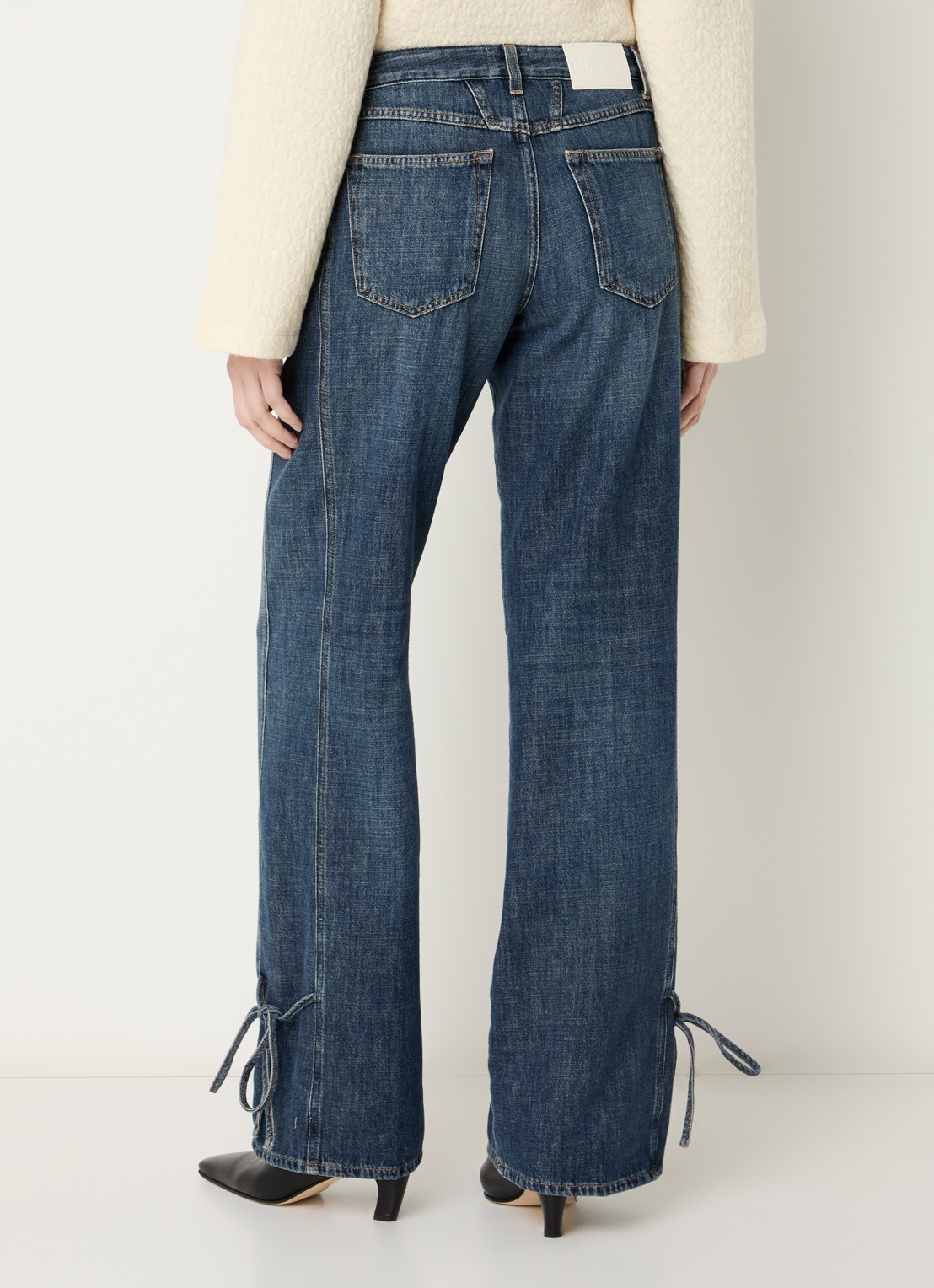 CLOSED Gillan mid waist straight leg jeans met donkere wassing - achterkant 5 indigo