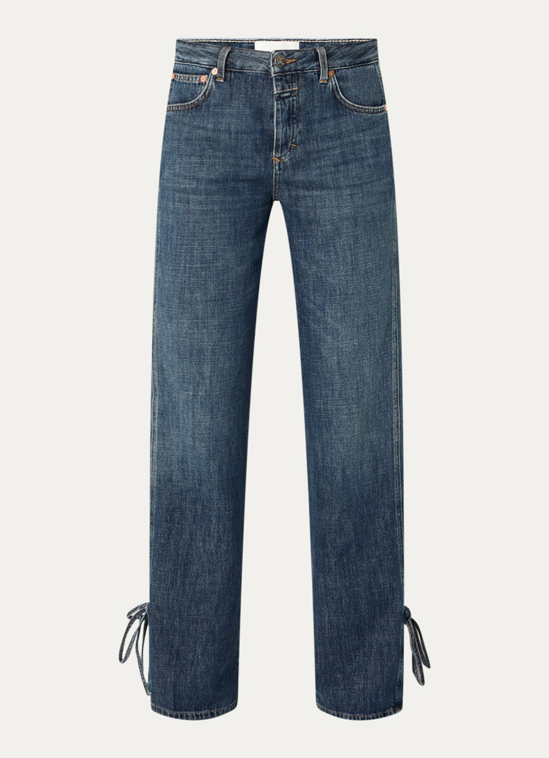 CLOSED Gillan mid waist straight leg jeans met donkere wassing - voorkant indigo