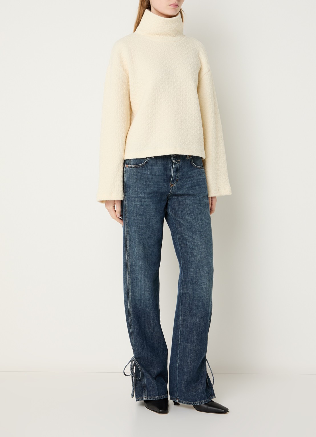 CLOSED Gillan mid waist straight leg jeans met donkere wassing - voorkant 2 indigo