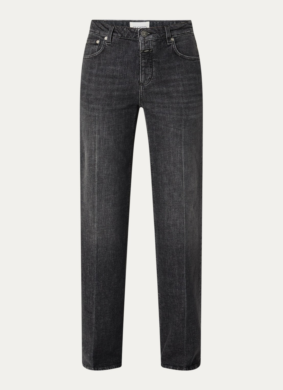 CLOSED Gillan mid waist straight leg jeans met gekleurde wassing - voorkant 2 donkergrijs
