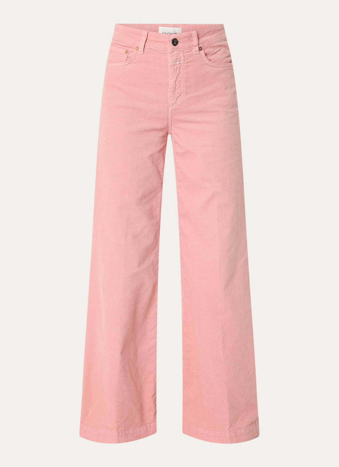 CLOSED Glow Up broek van corduroy met steekvakken - voorkant zalmroze