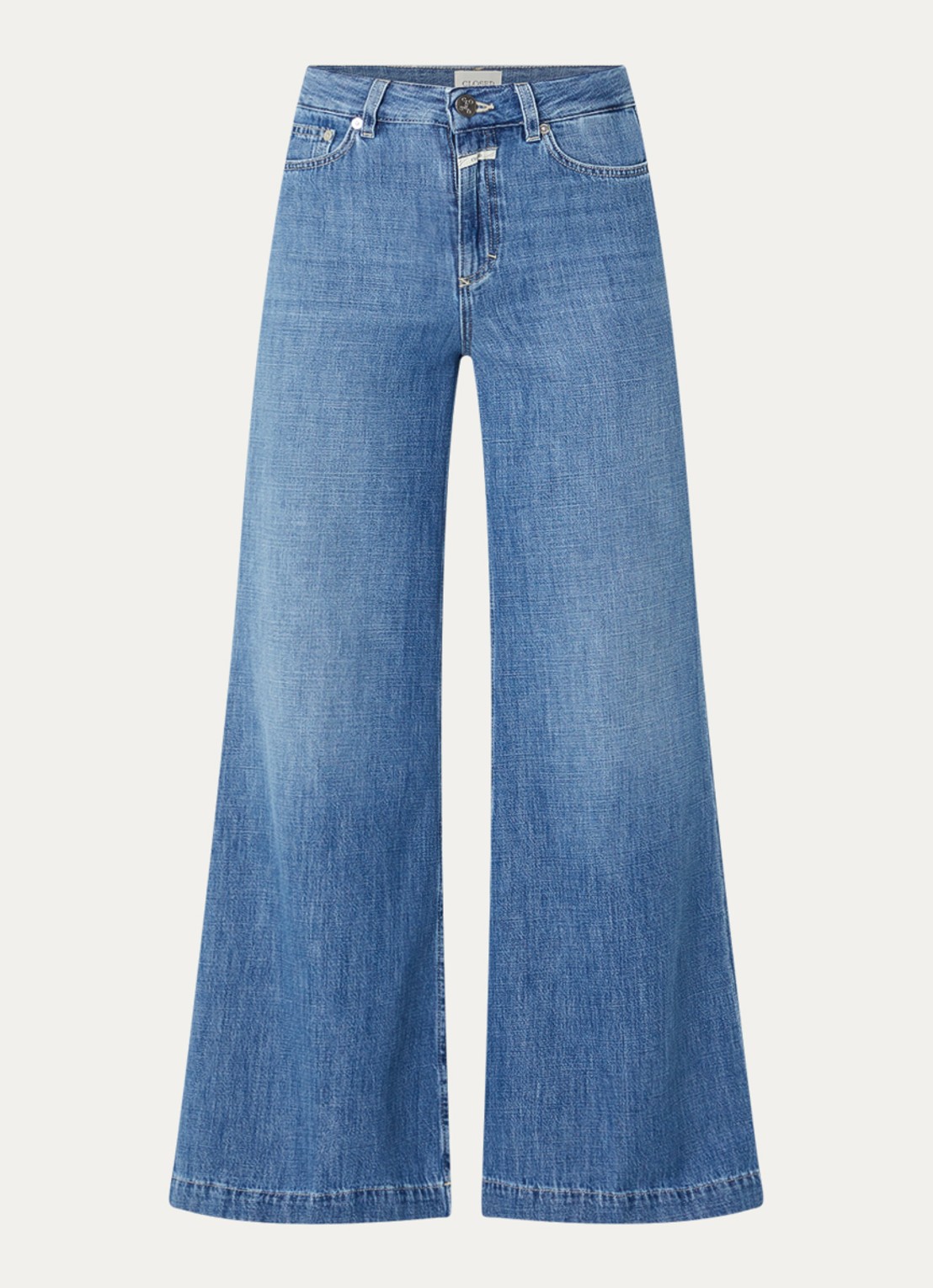 CLOSED Glow Up high waist flared jeans met medium wassing - voorkant 4 indigo