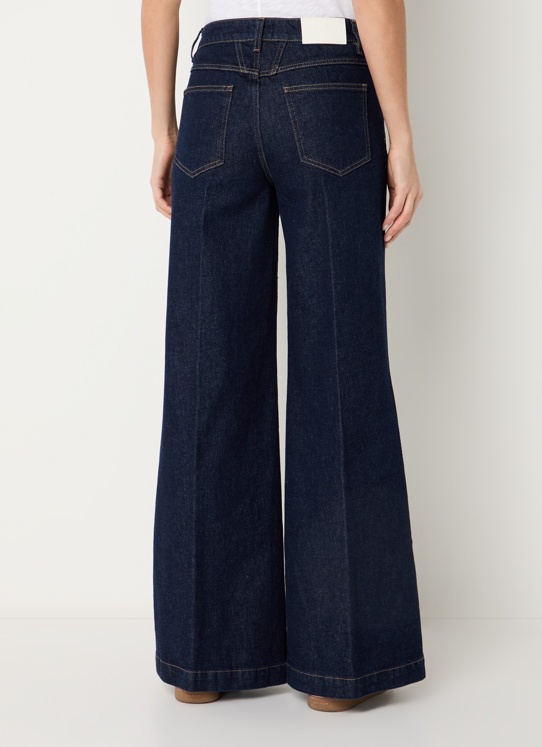 CLOSED Glow Up high waist wide leg jeans met donkere wassing - achterkant 3 indigo