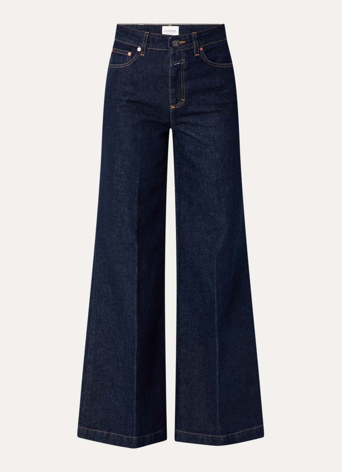 CLOSED Glow Up high waist wide leg jeans met donkere wassing - voorkant 4 indigo
