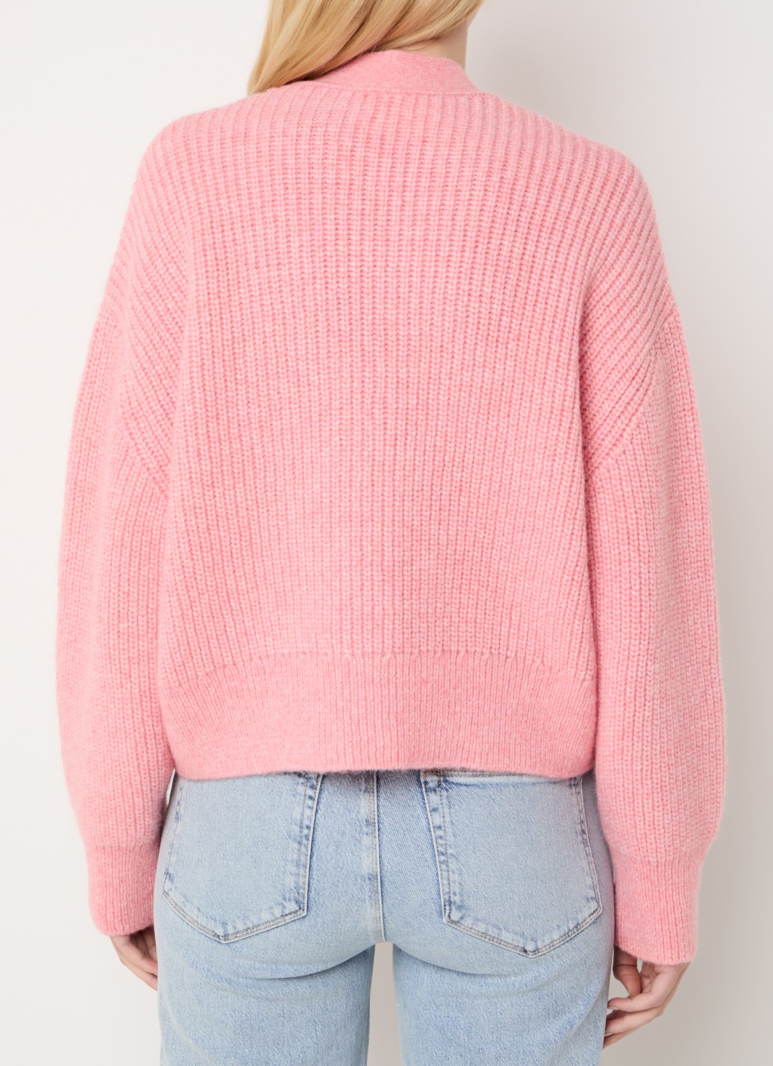 CLOSED Grofgebreid vest in alpaca wolblend - achterkant roze