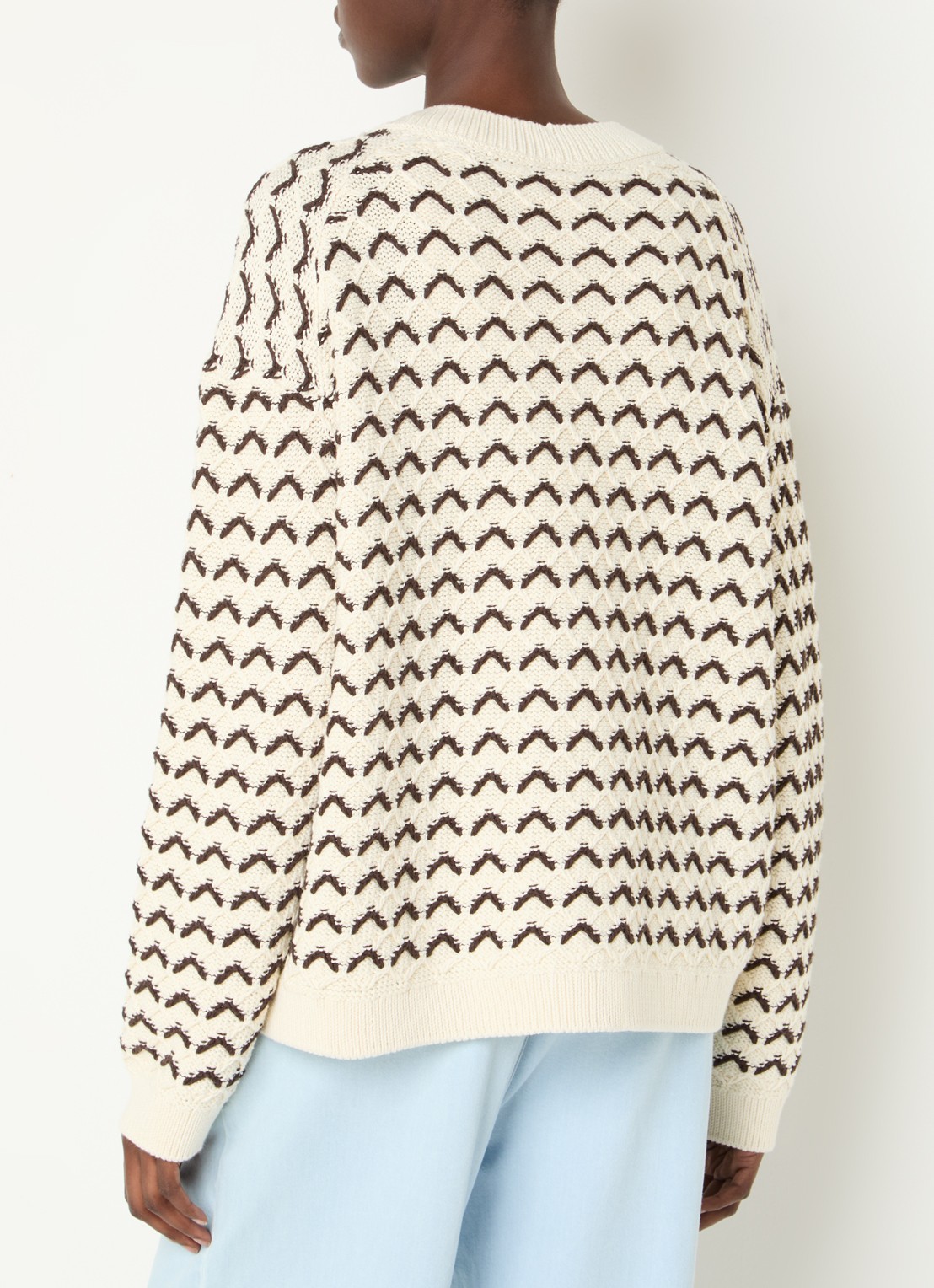 CLOSED Grofgebreid vest met ingebreid patroon                                                                                                                                                                                                                           - achterkant creme