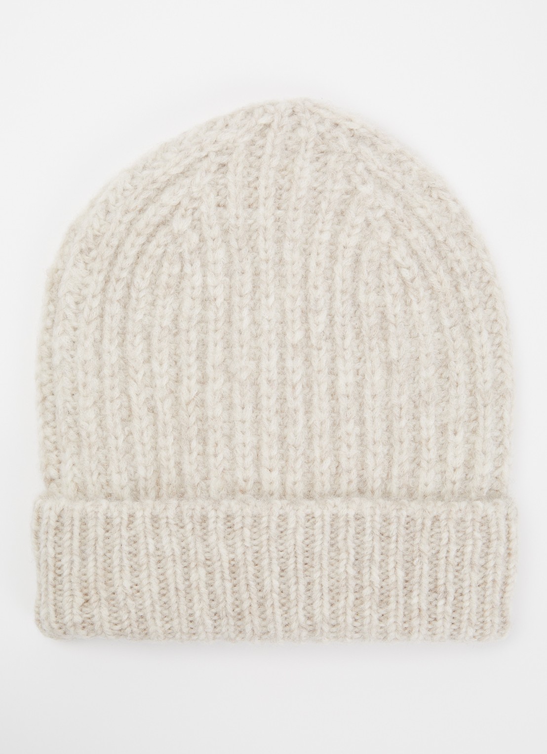 CLOSED Grofgebreide muts in alpaca wolblend - voorkant beige