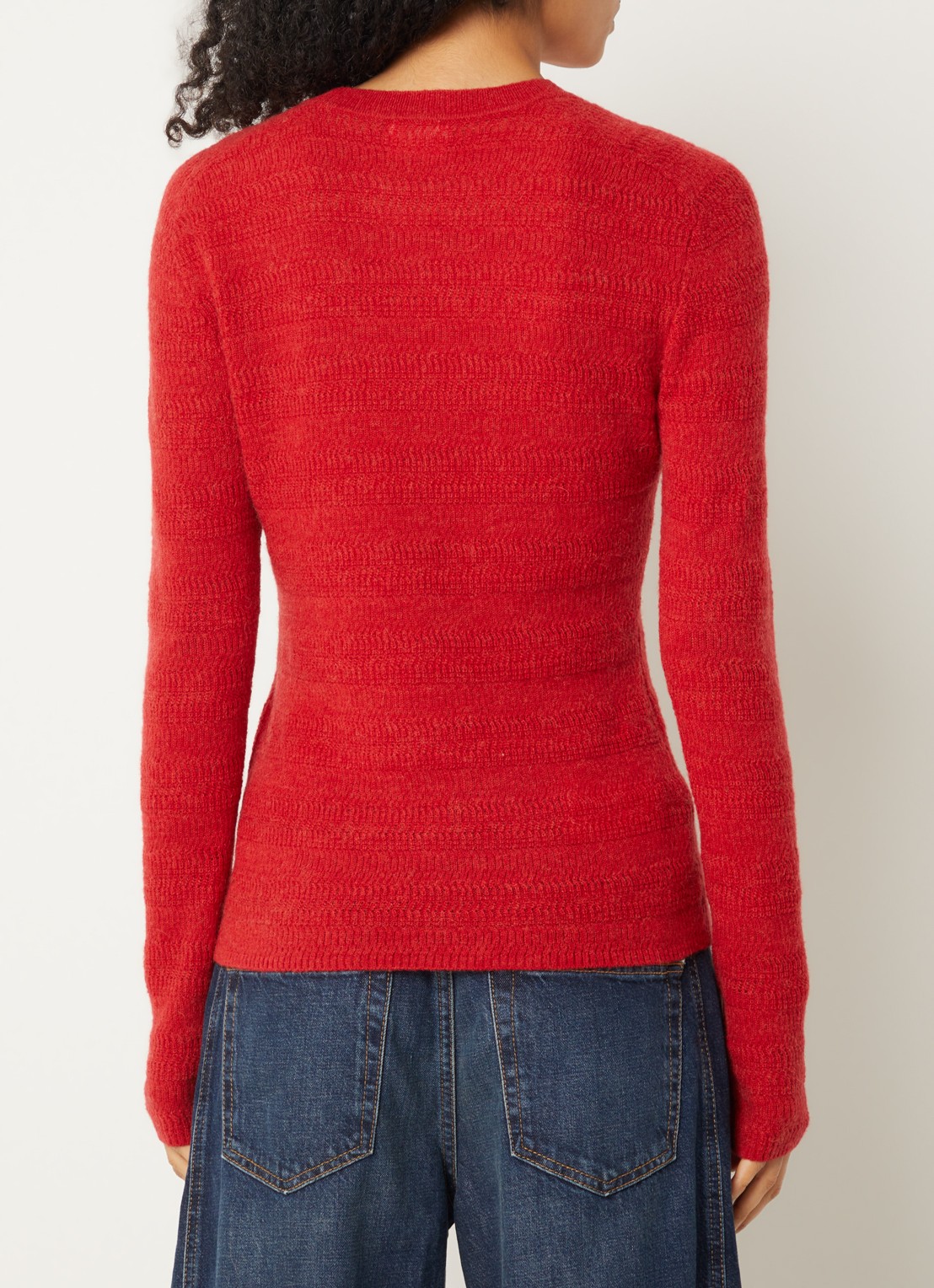 CLOSED Grofgebreide pullover in alpaca wolblend - achterkant 2 rood