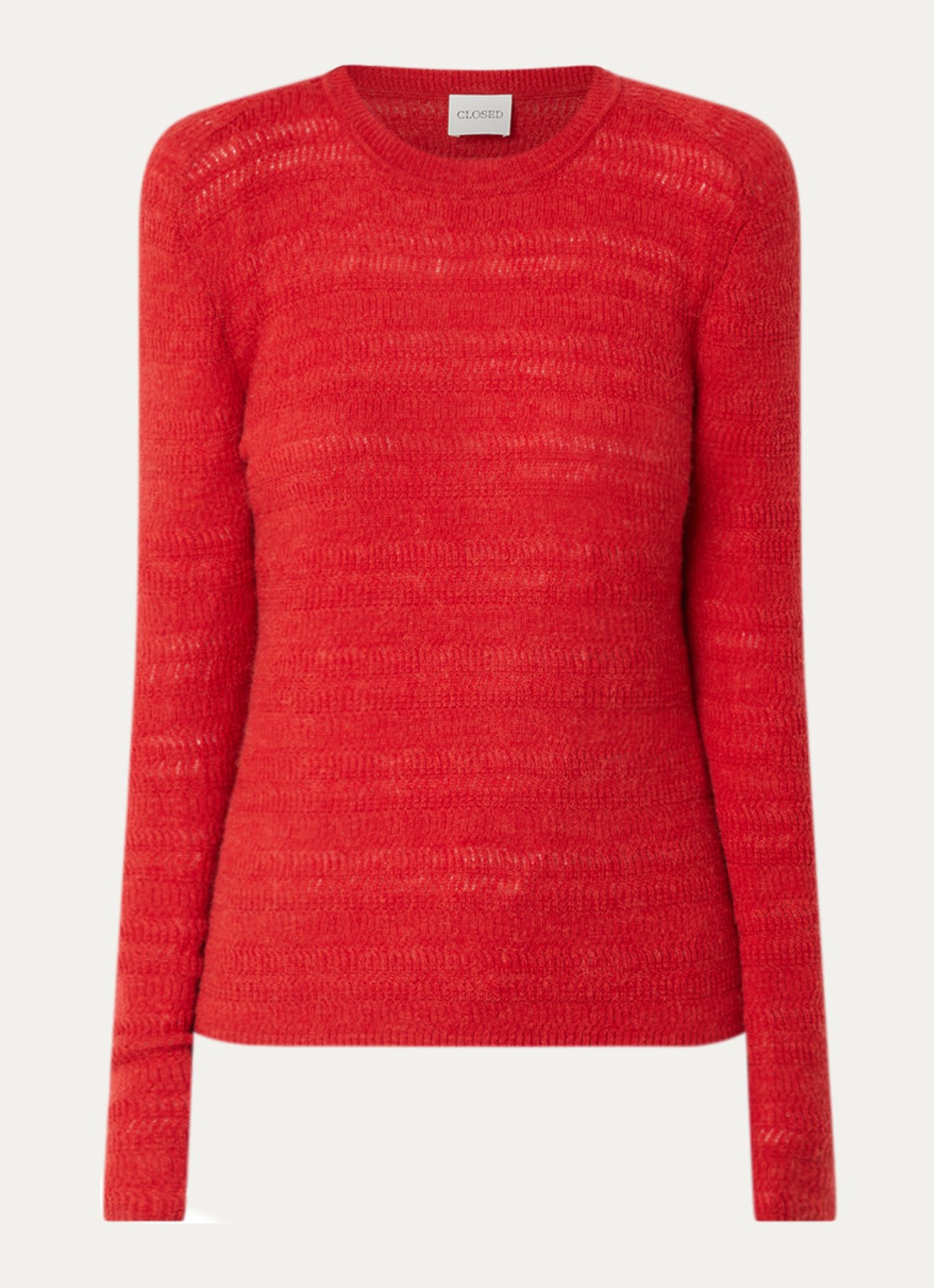 CLOSED Grofgebreide pullover in alpaca wolblend - voorkant 3 rood