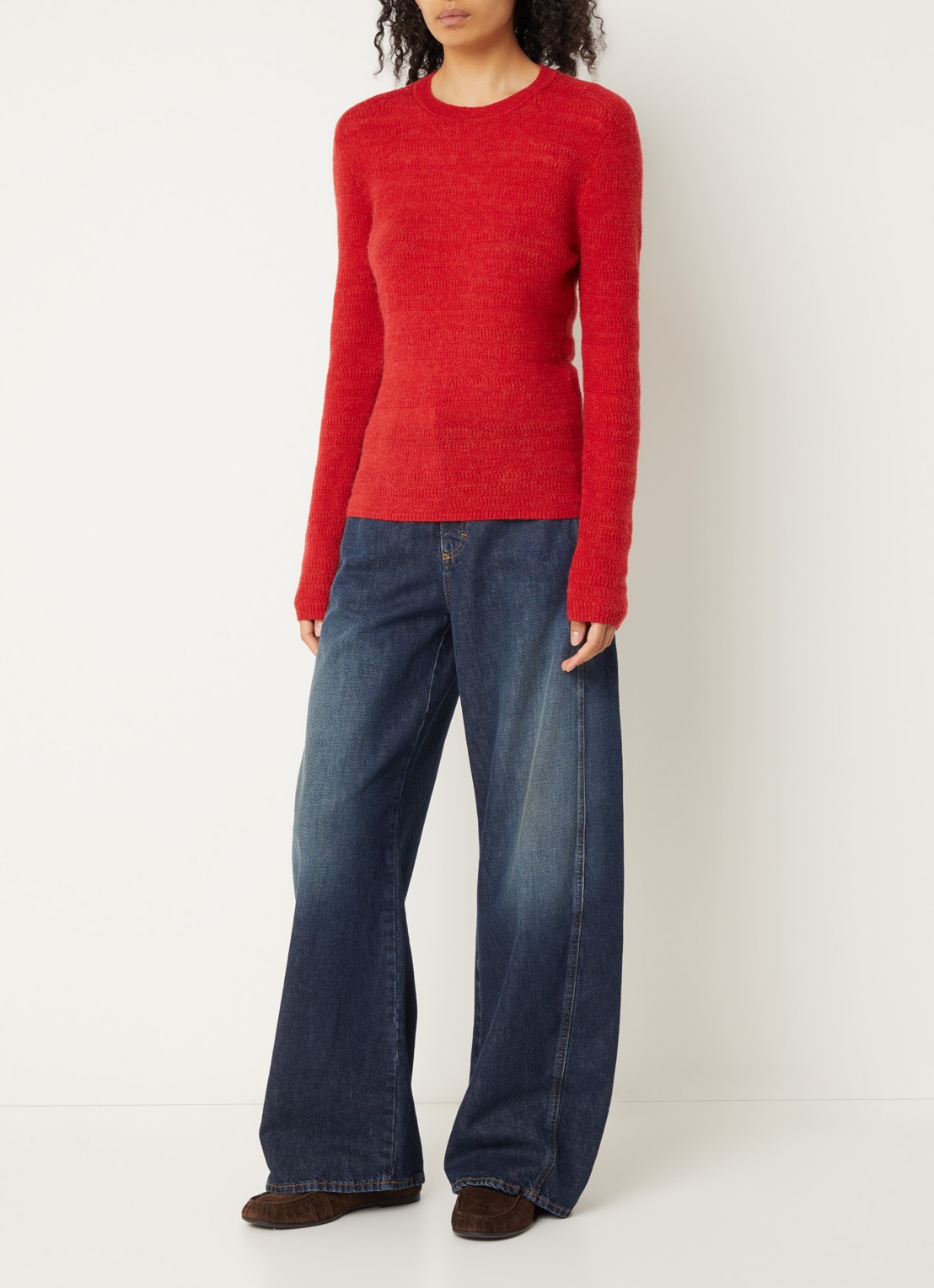 CLOSED Grofgebreide pullover in alpaca wolblend - voorkant 4 rood
