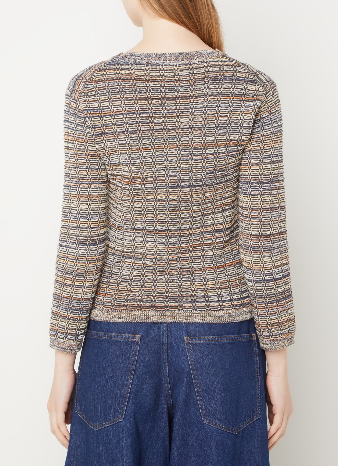 CLOSED Grofgebreide pullover met structuur - achterkant 3 donkergrijs