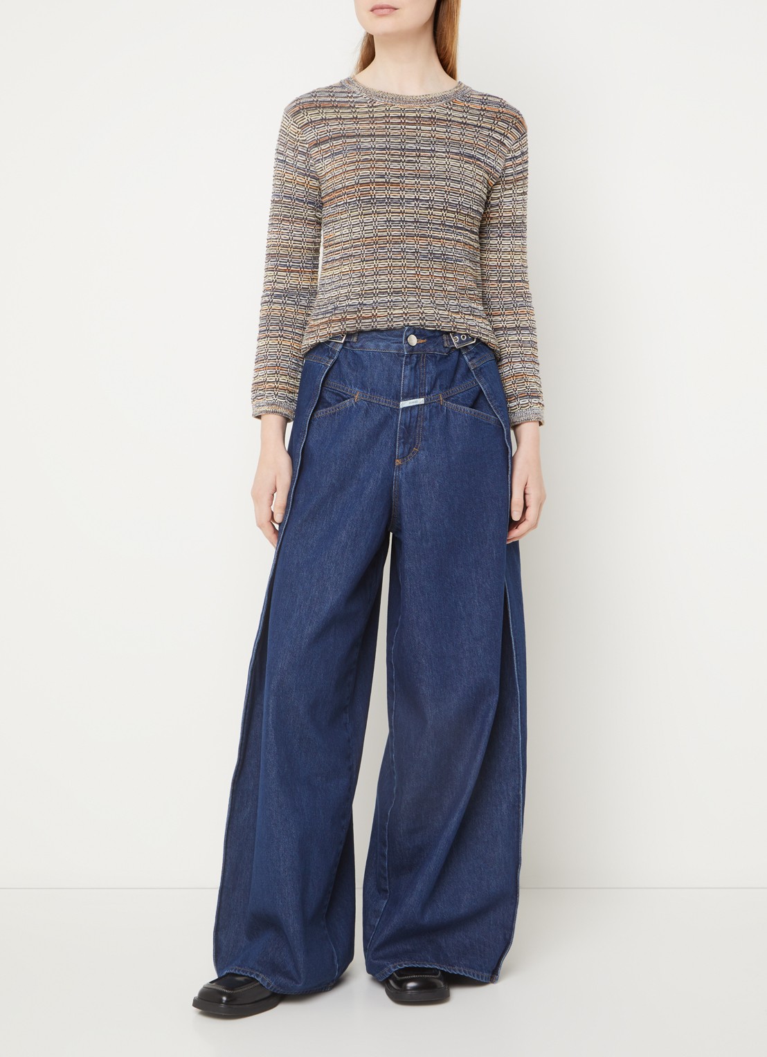 CLOSED Grofgebreide pullover met structuur - voorkant 5 donkergrijs