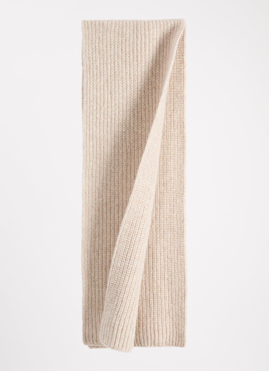 CLOSED Grofgebreide sjaal in alpaca wolblend 190 x 30 cm  - detail beige
