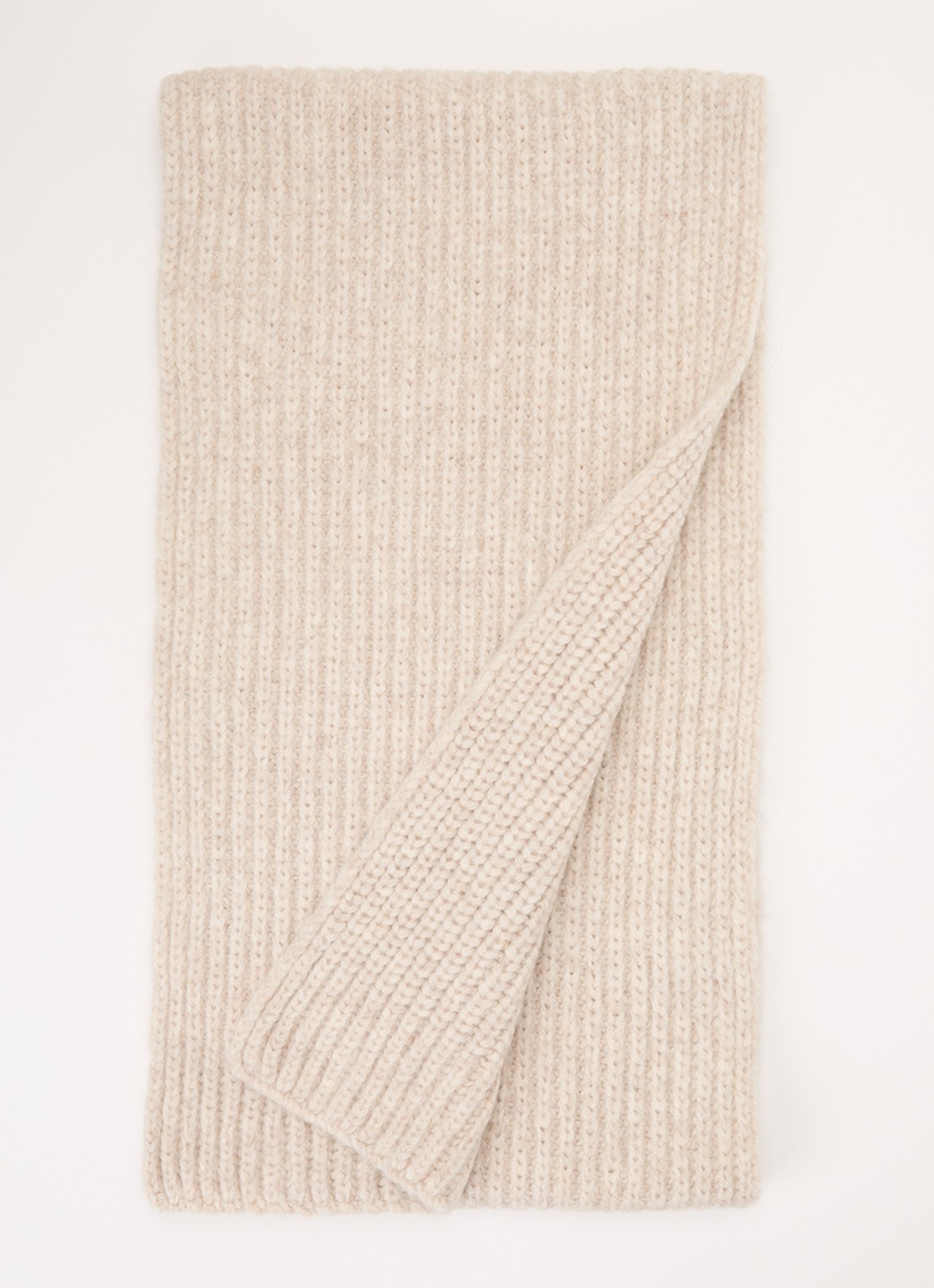 CLOSED Grofgebreide sjaal in alpaca wolblend 190 x 30 cm  - voorkant 3 beige