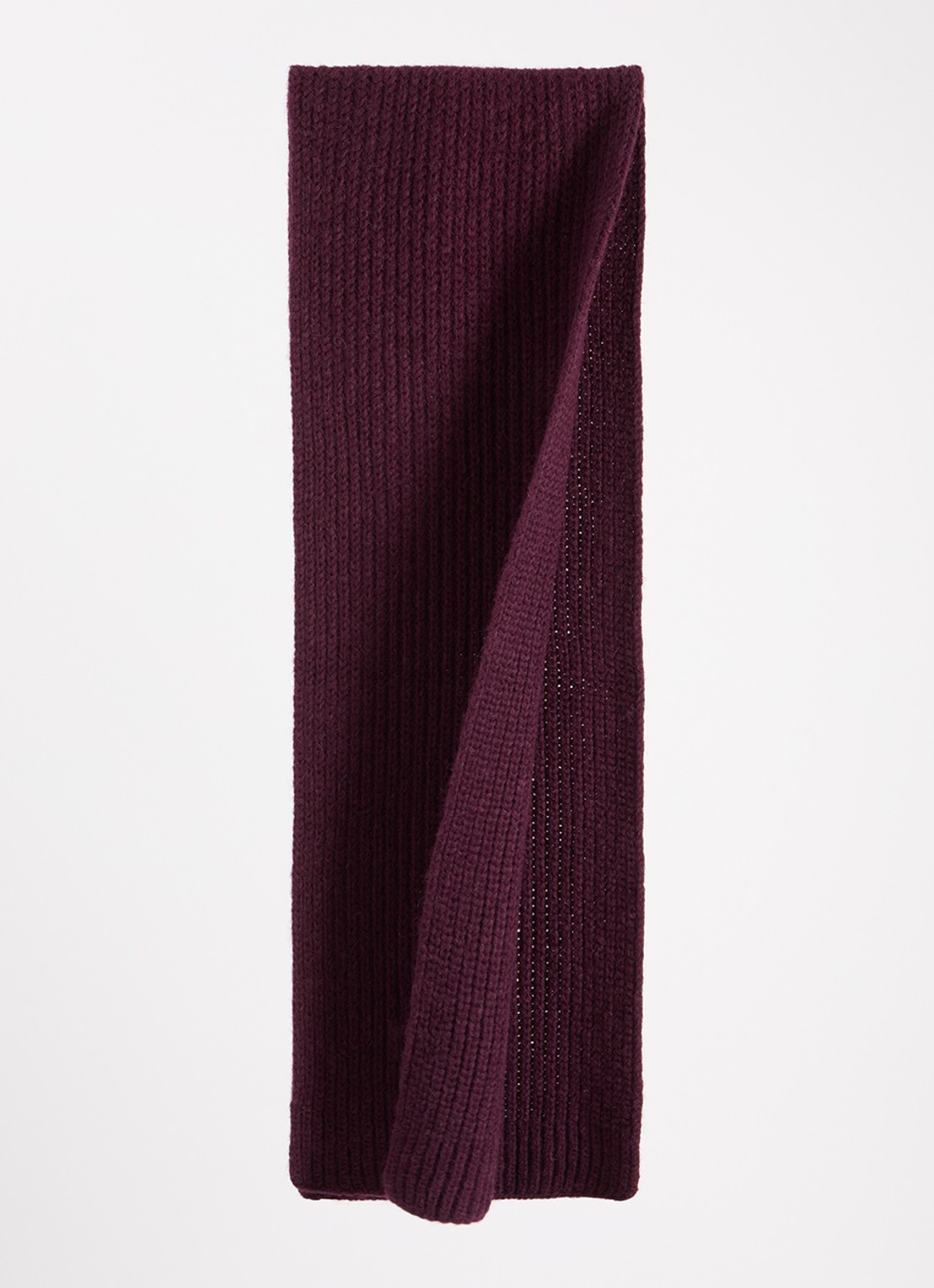 CLOSED Grofgebreide sjaal in alpaca wolblend 190 x 30 cm  - detail 2 aubergine
