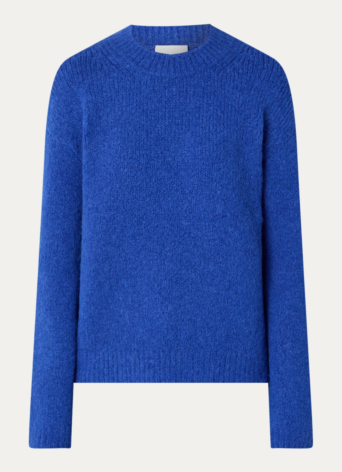 CLOSED Grofgebreide trui in alpaca wolblend met stretch - voorkant kobaltblauw