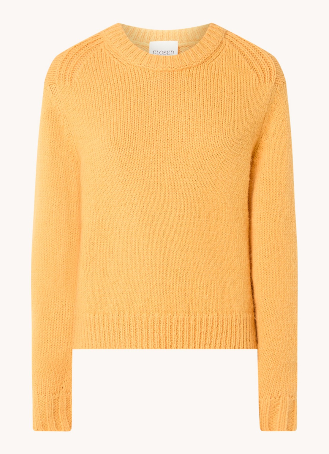 CLOSED Grofgebreide trui in alpaca wolblend  - voorkant 3 orange