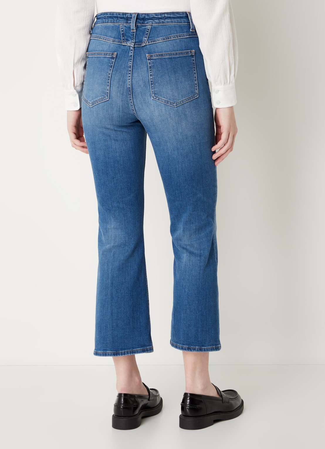 CLOSED Hi-Sun high waist flared cropped jeans met stretch  - achterkant indigo