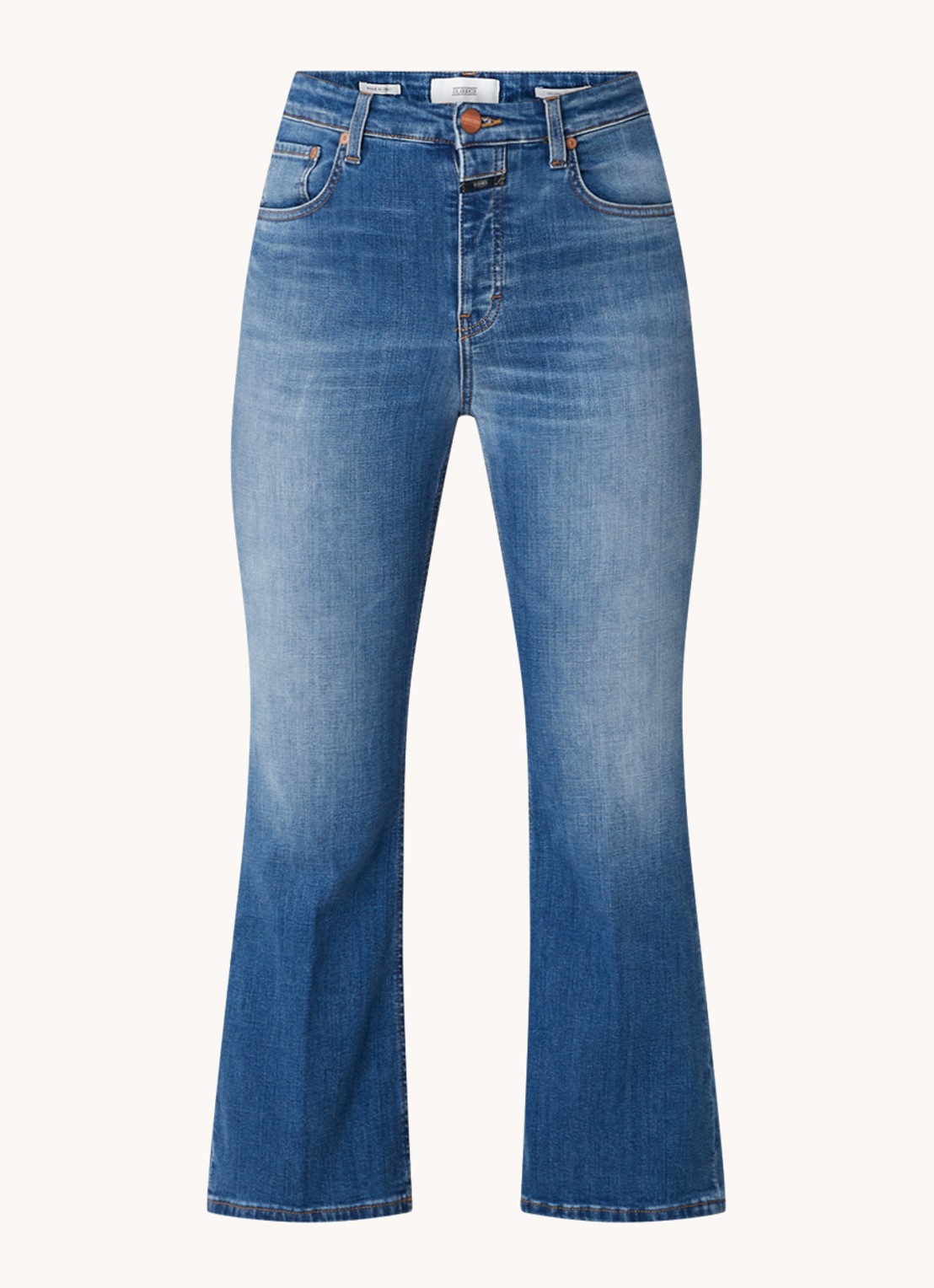 CLOSED Hi-Sun high waist flared cropped jeans met stretch  - voorkant 2 indigo