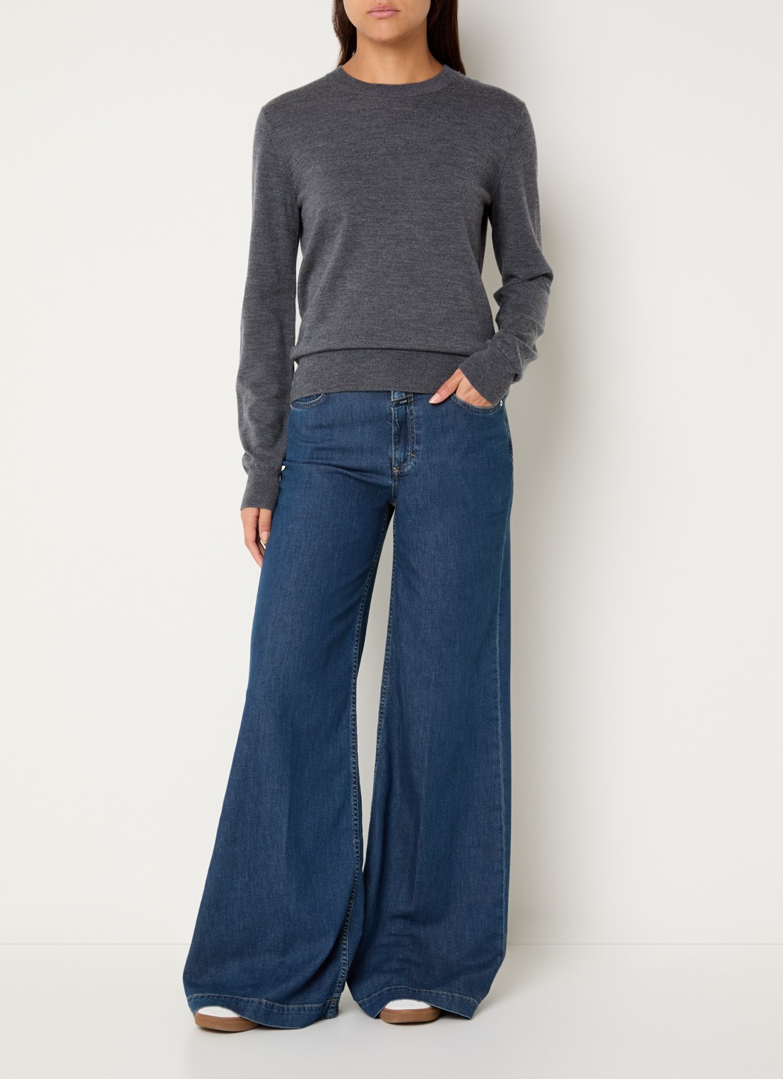 CLOSED High waist flared jeans met medium wassing - voorkant 5 indigo