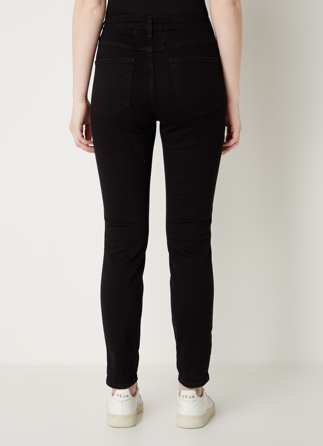 CLOSED High waist skinny jeans van  katoen - achterkant 5 zwart
