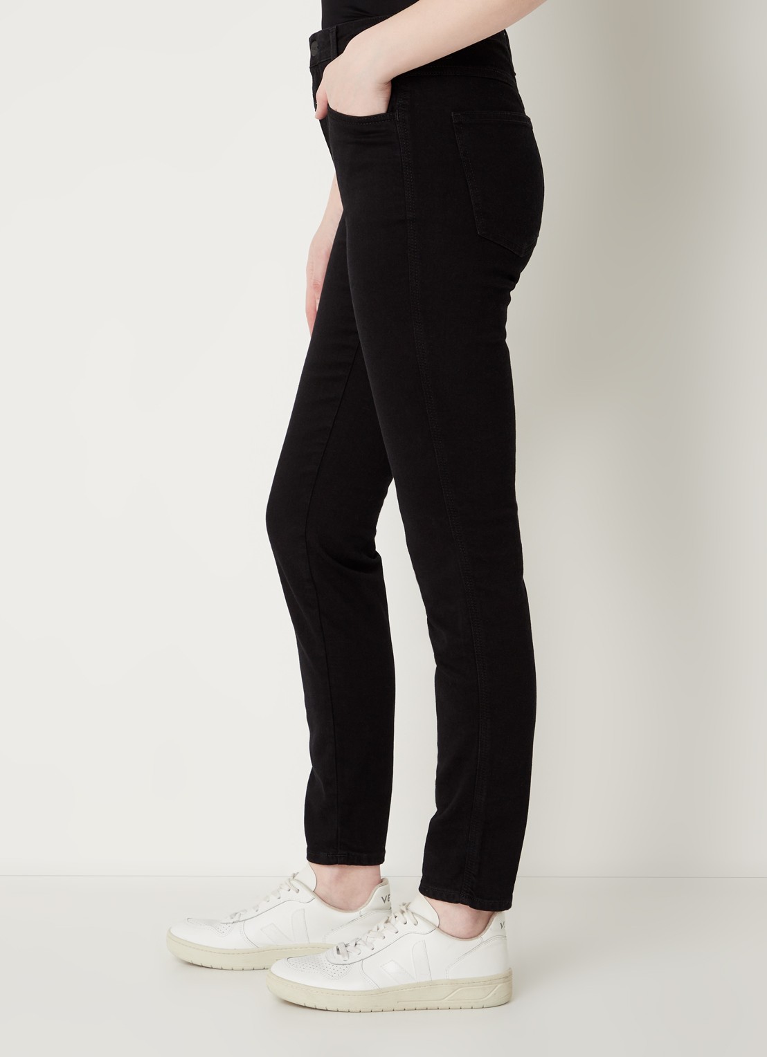 CLOSED High waist skinny jeans van  katoen - detail 4 zwart