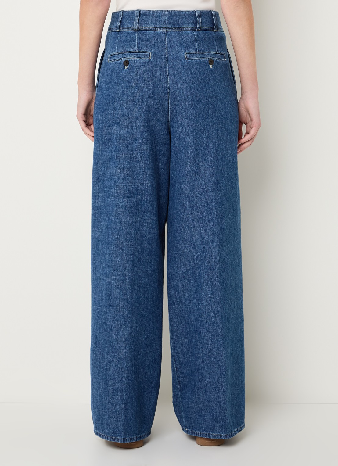 CLOSED High waist wide fit palazzobroek met medium wassing - achterkant indigo
