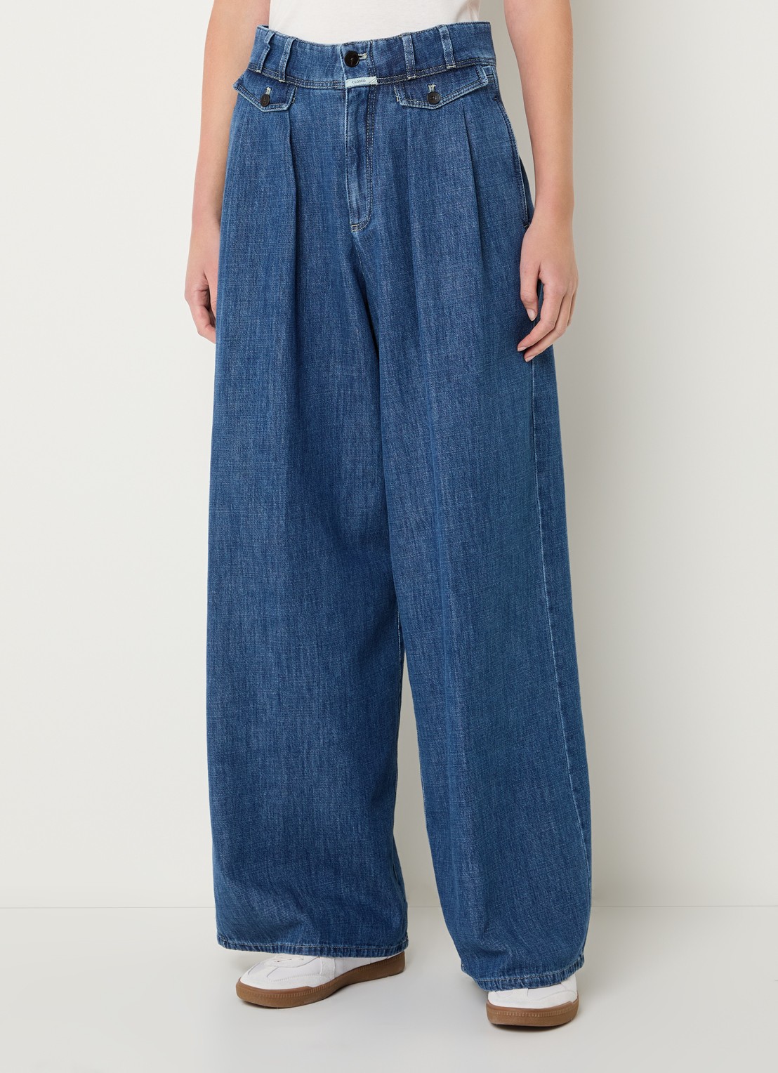 CLOSED High waist wide fit palazzobroek met medium wassing - detail 2 indigo