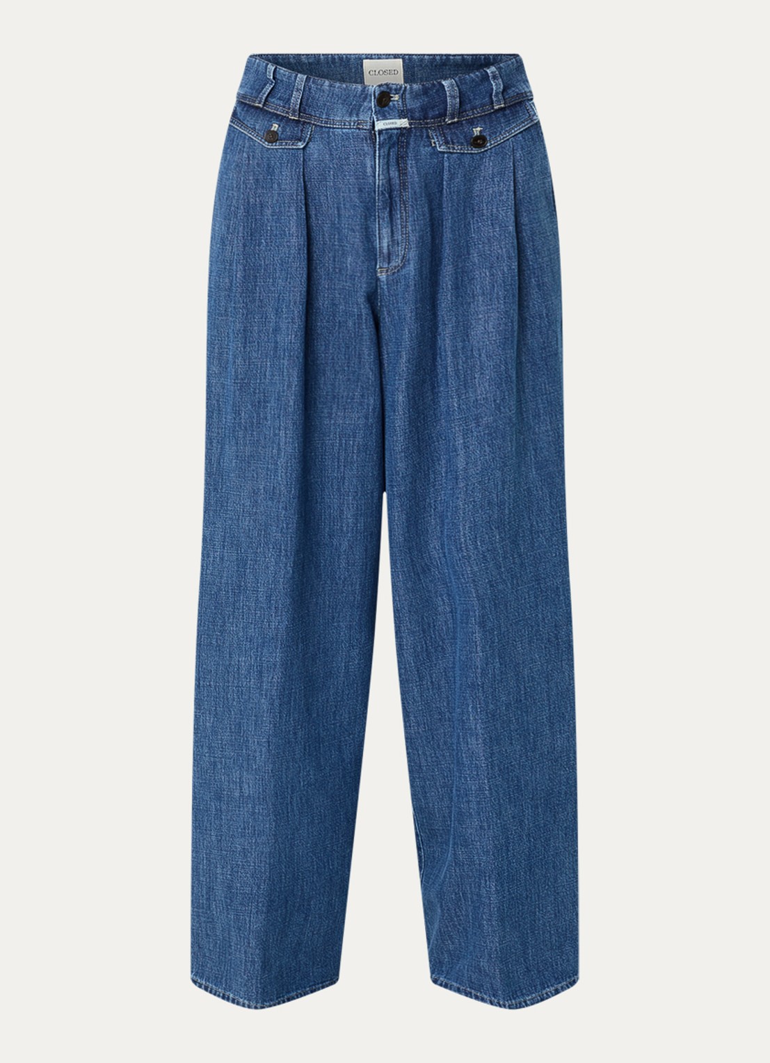 CLOSED High waist wide fit palazzobroek met medium wassing - voorkant 3 indigo